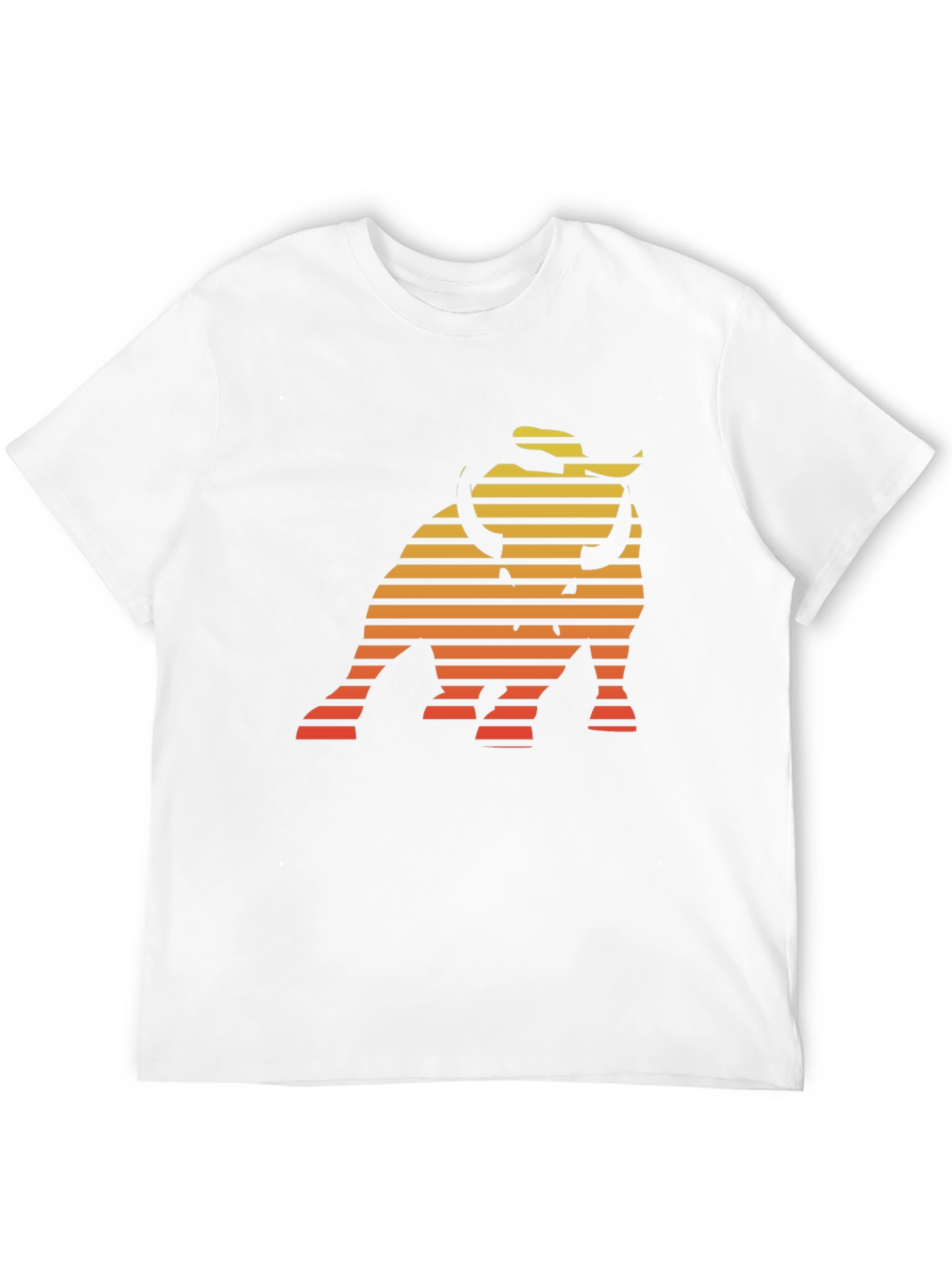 Retro Bull T-Shirt - Sunset Striped Design