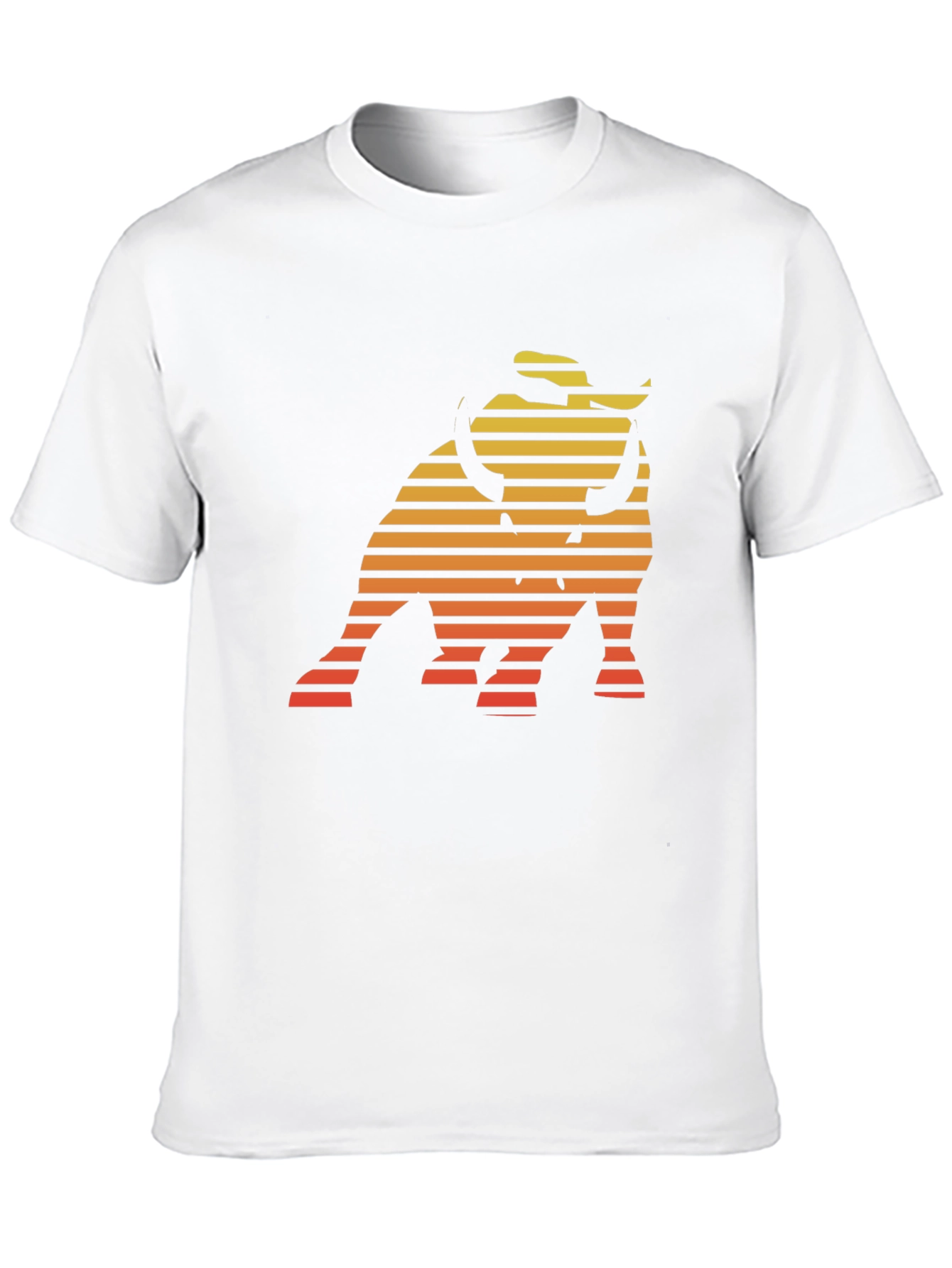 Retro Bull T-Shirt - Sunset Striped Design
