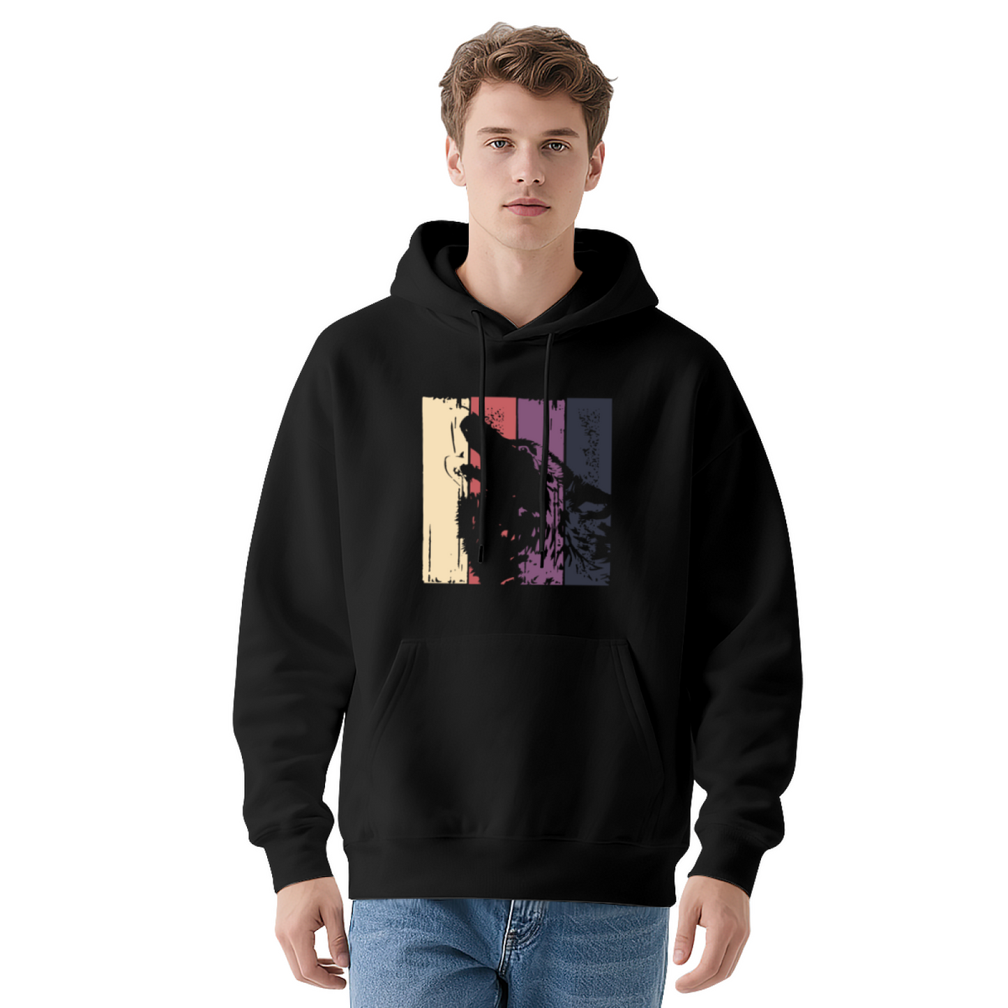 Colorful Pullover Hoodie: Abstract Graphic Design, Casual Comfort
