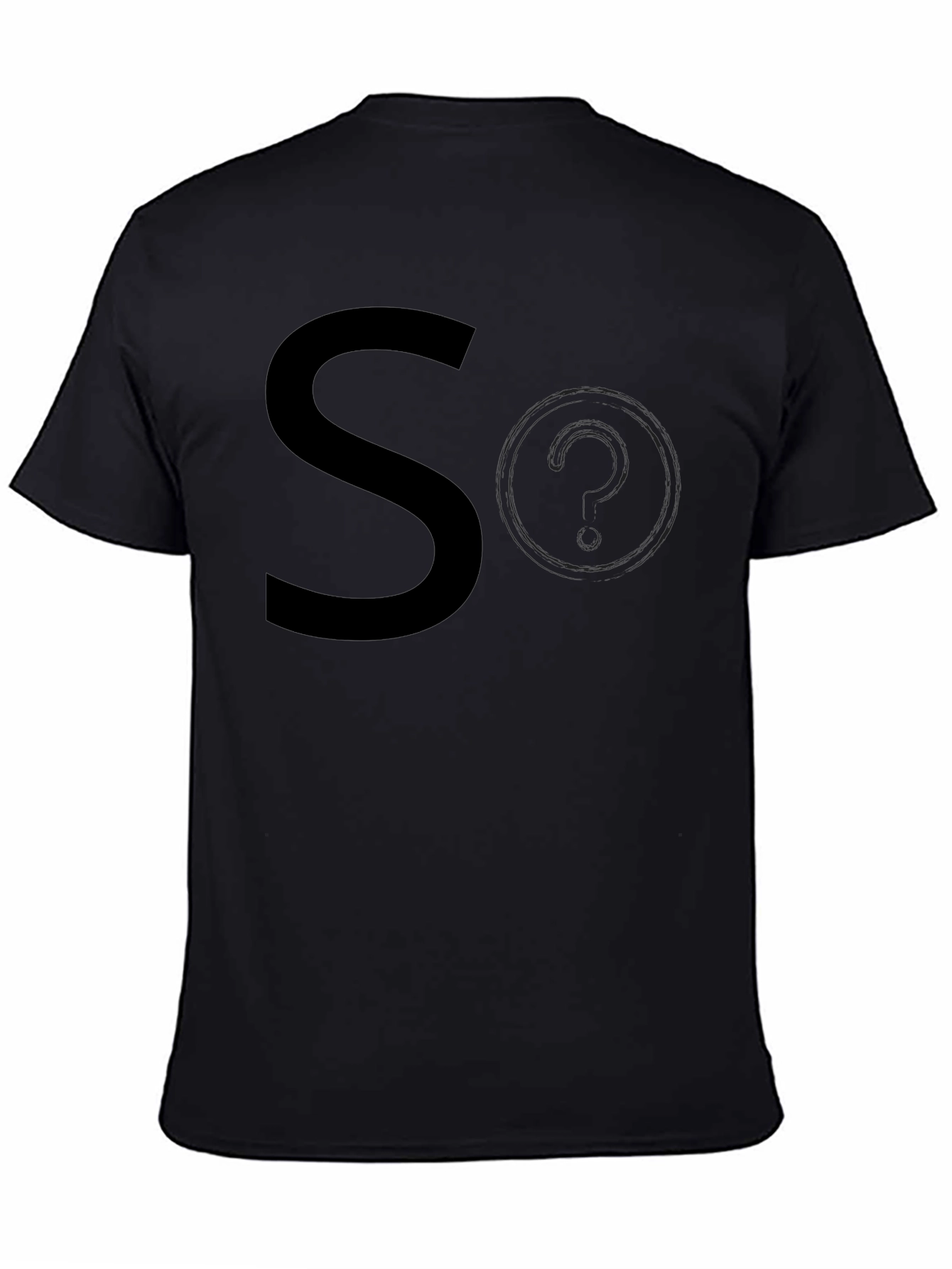 Mens Black So? Graphic T-Shirt