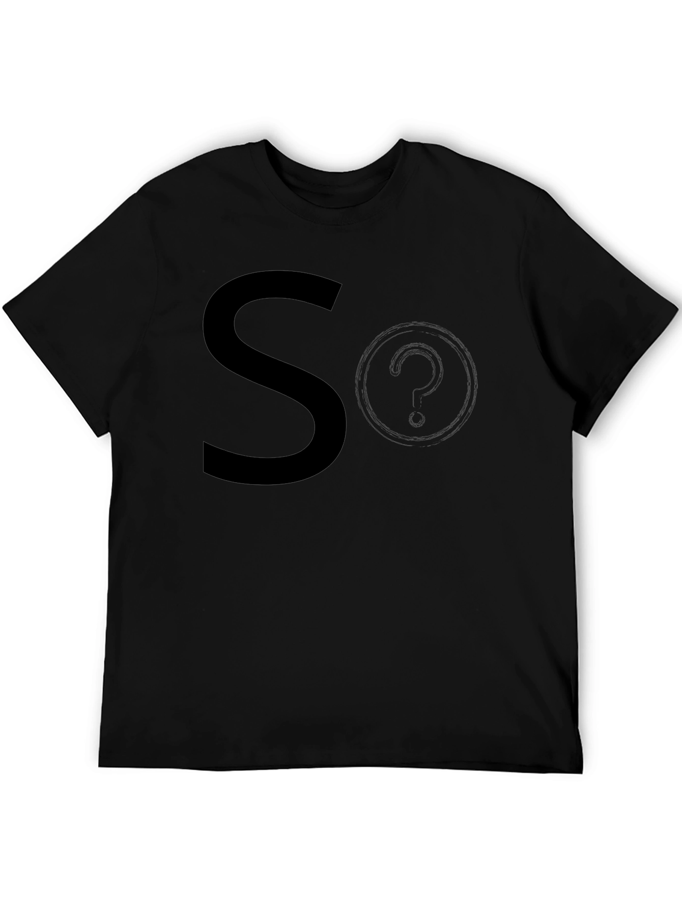 Mens Black So? Graphic T-Shirt
