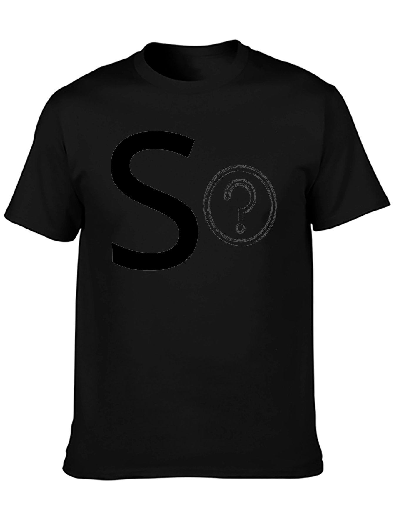 Mens Black So? Graphic T-Shirt