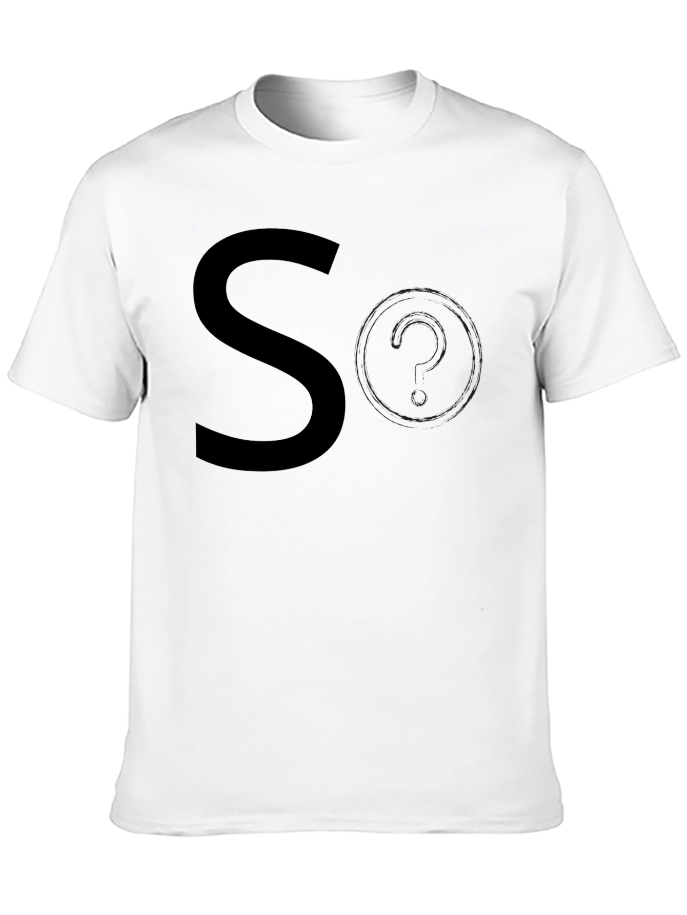 Mens Black So? Graphic T-Shirt