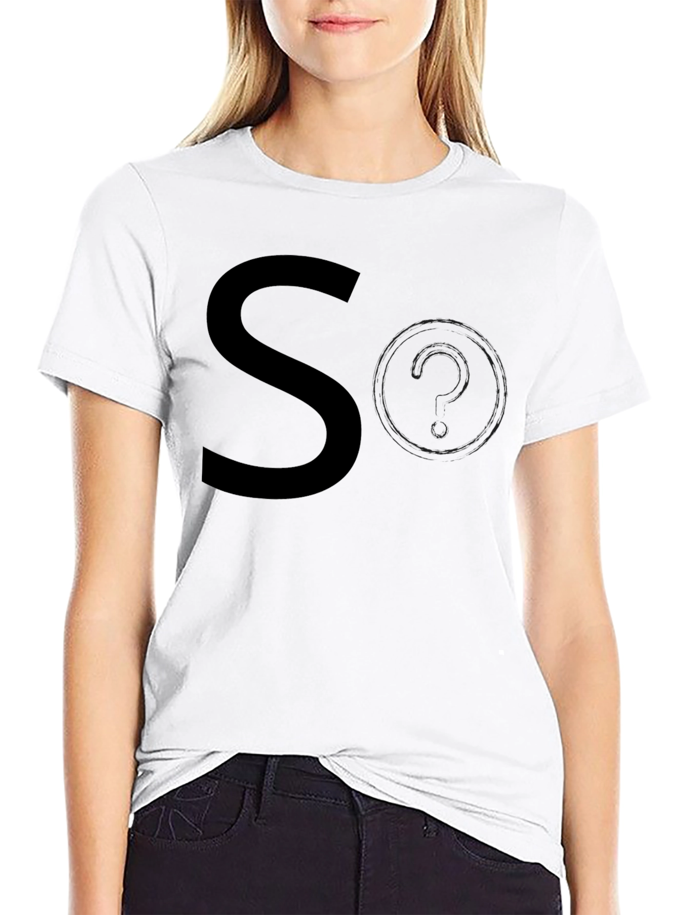 Mens Black So? Graphic T-Shirt