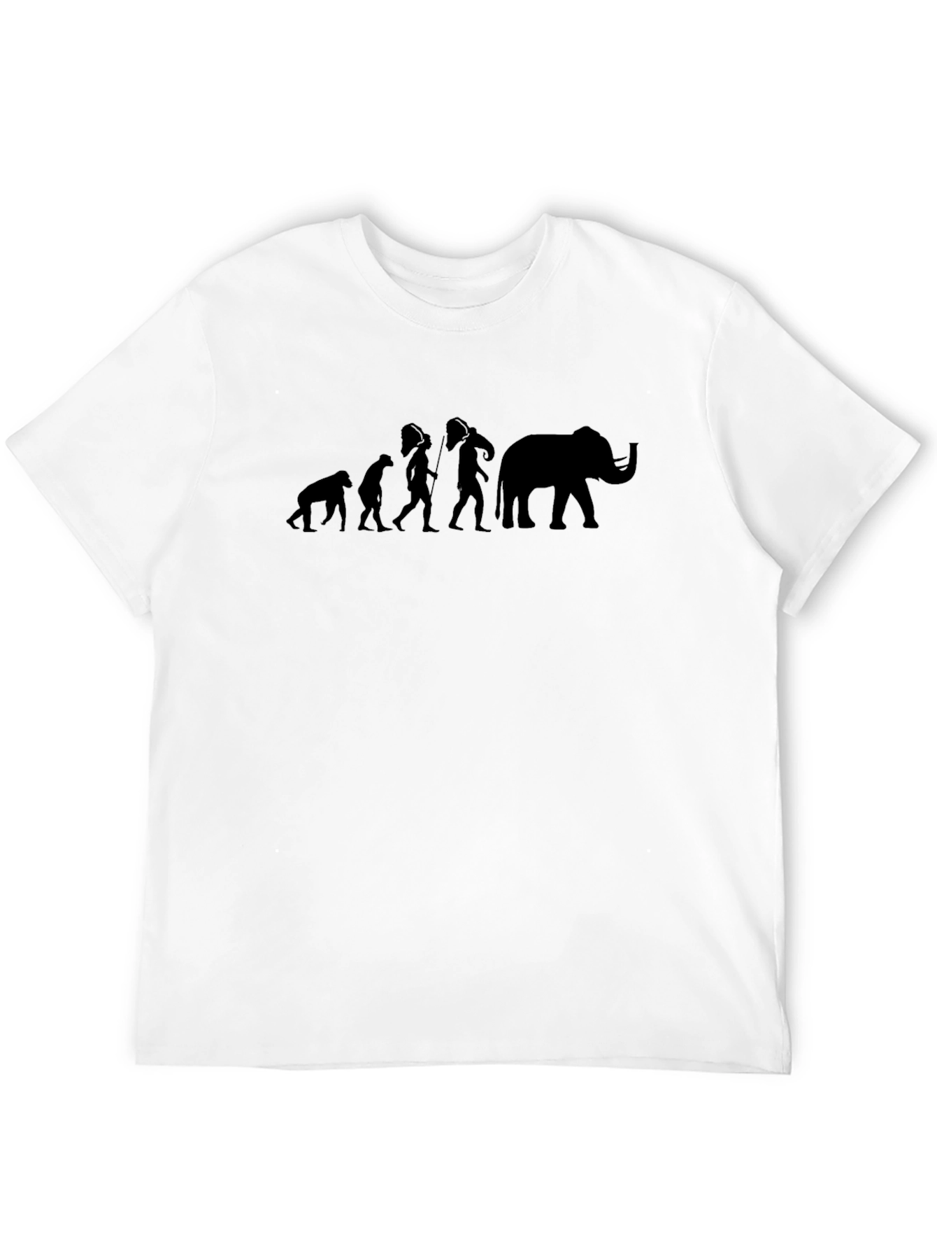 Evolution of Man & Elephant Black Graphic Tee