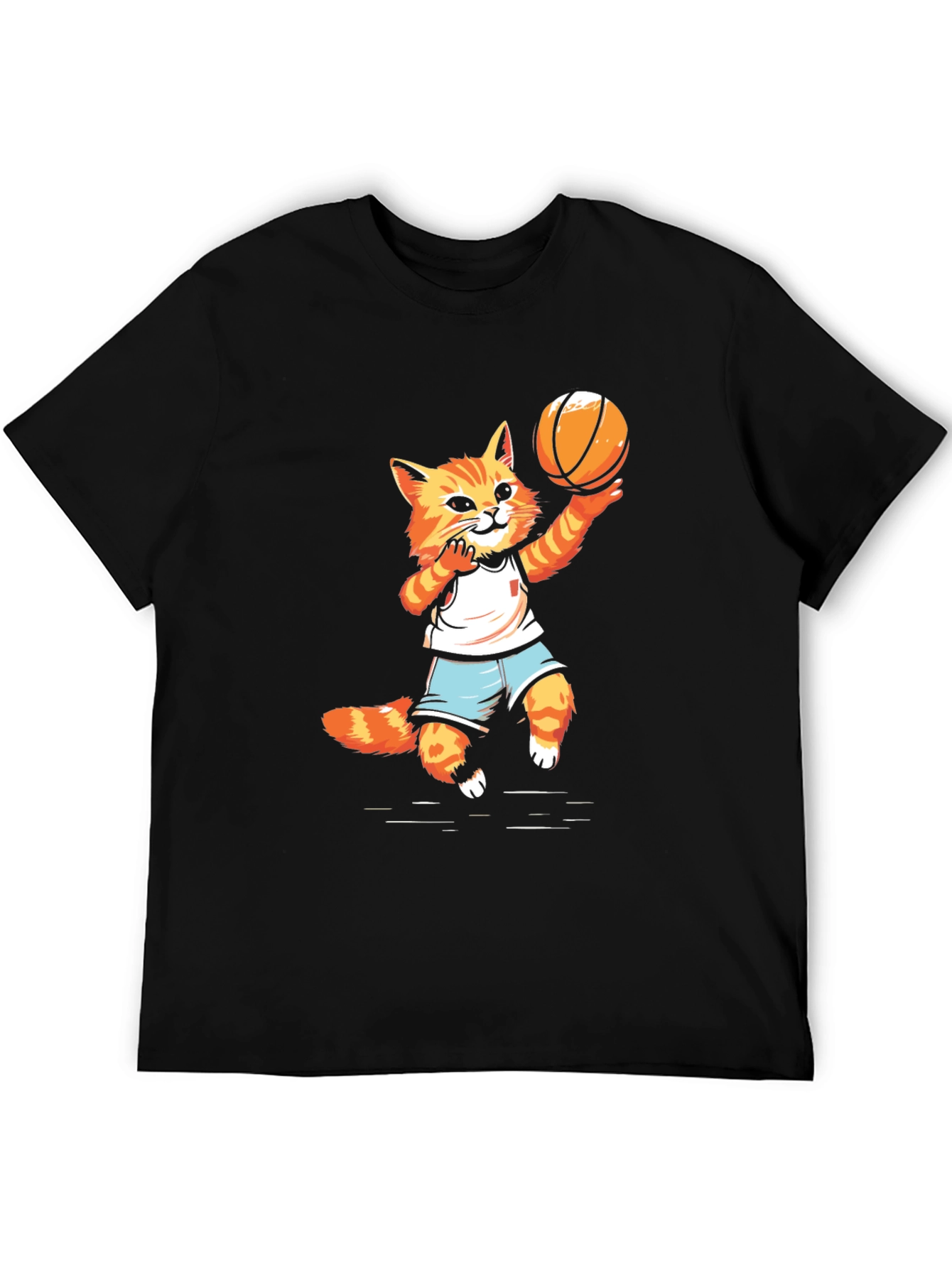Basketball Cat Graphic T-Shirt