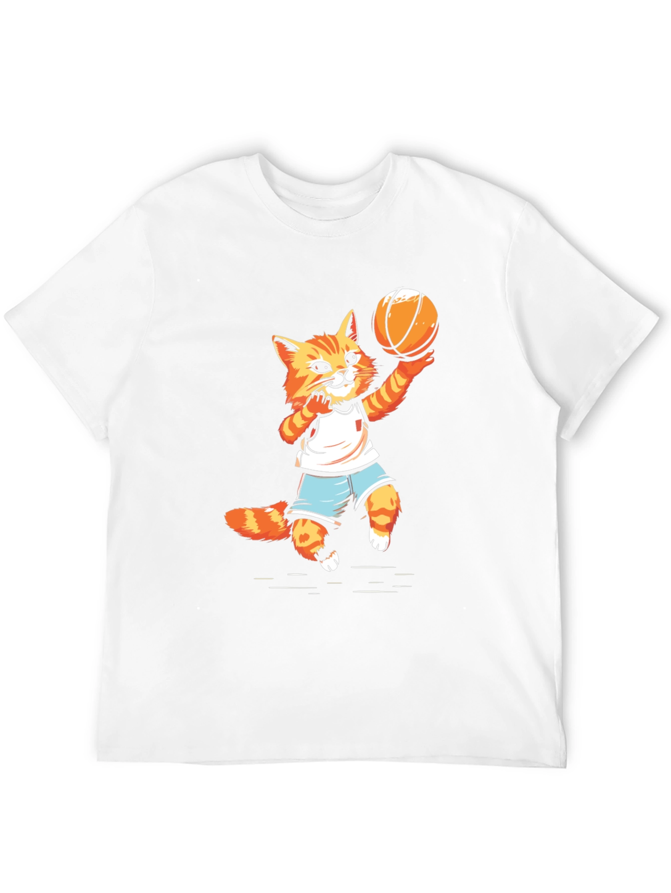 Basketball Cat Graphic T-Shirt