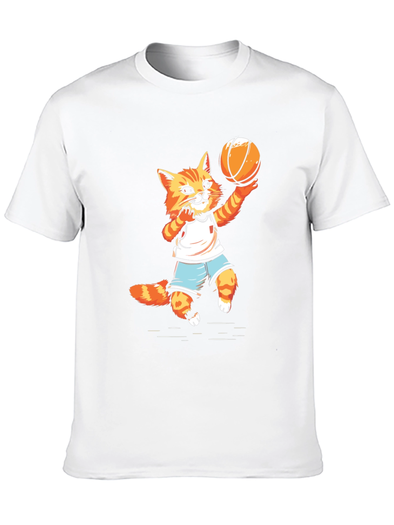 Basketball Cat Graphic T-Shirt