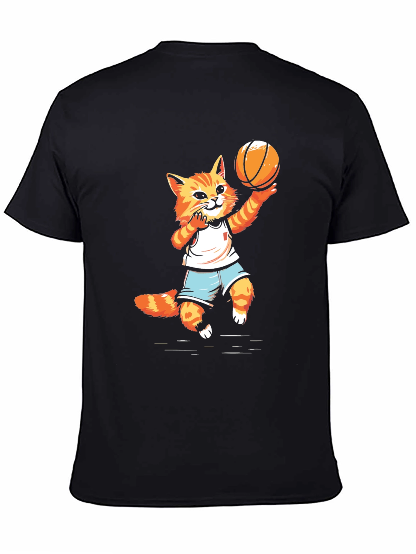 Basketball Cat Graphic T-Shirt