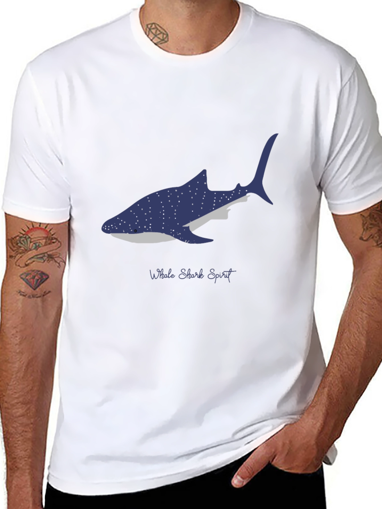 Whale Shark Spirit Black T-Shirt