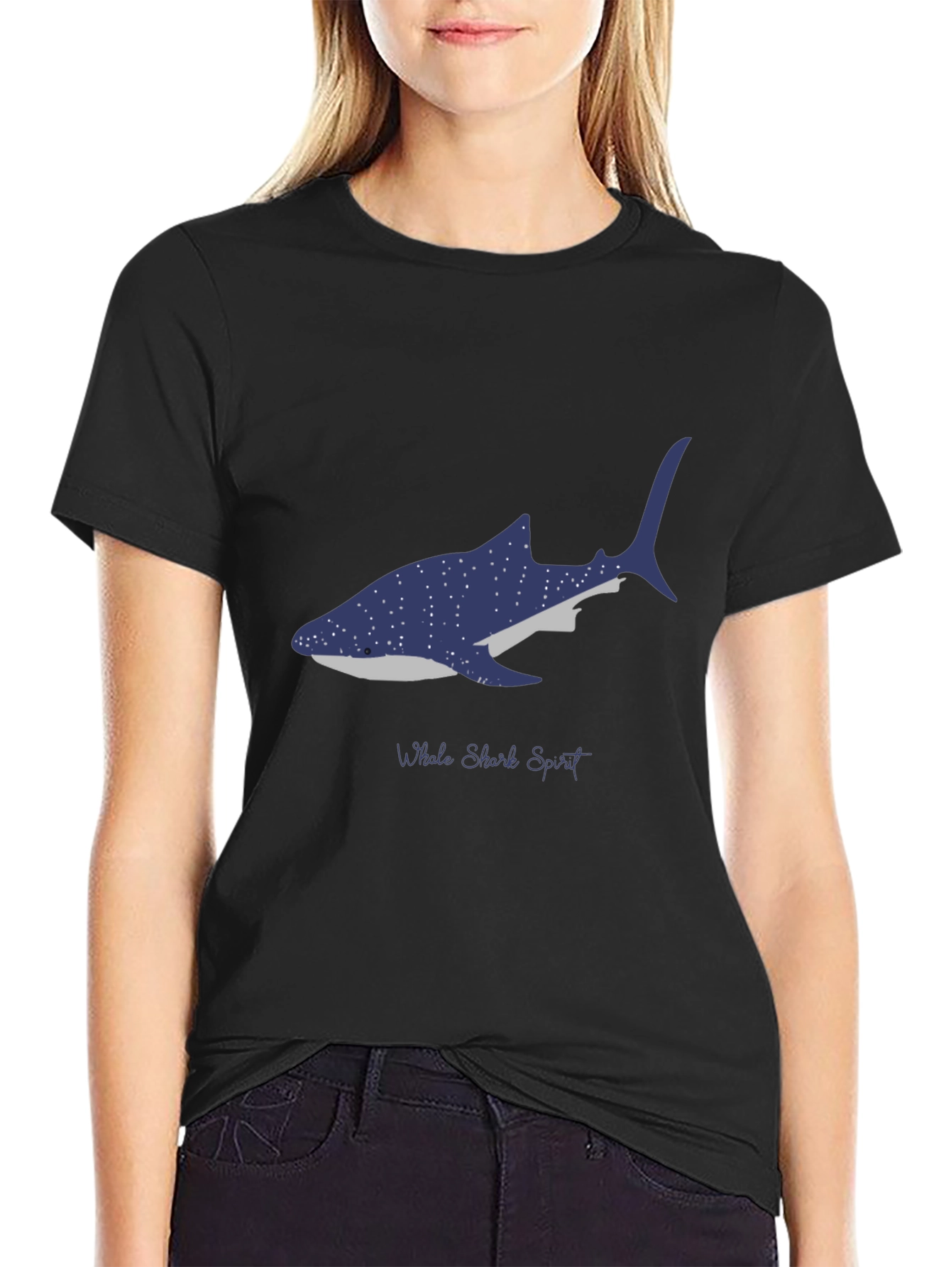 Whale Shark Spirit Black T-Shirt