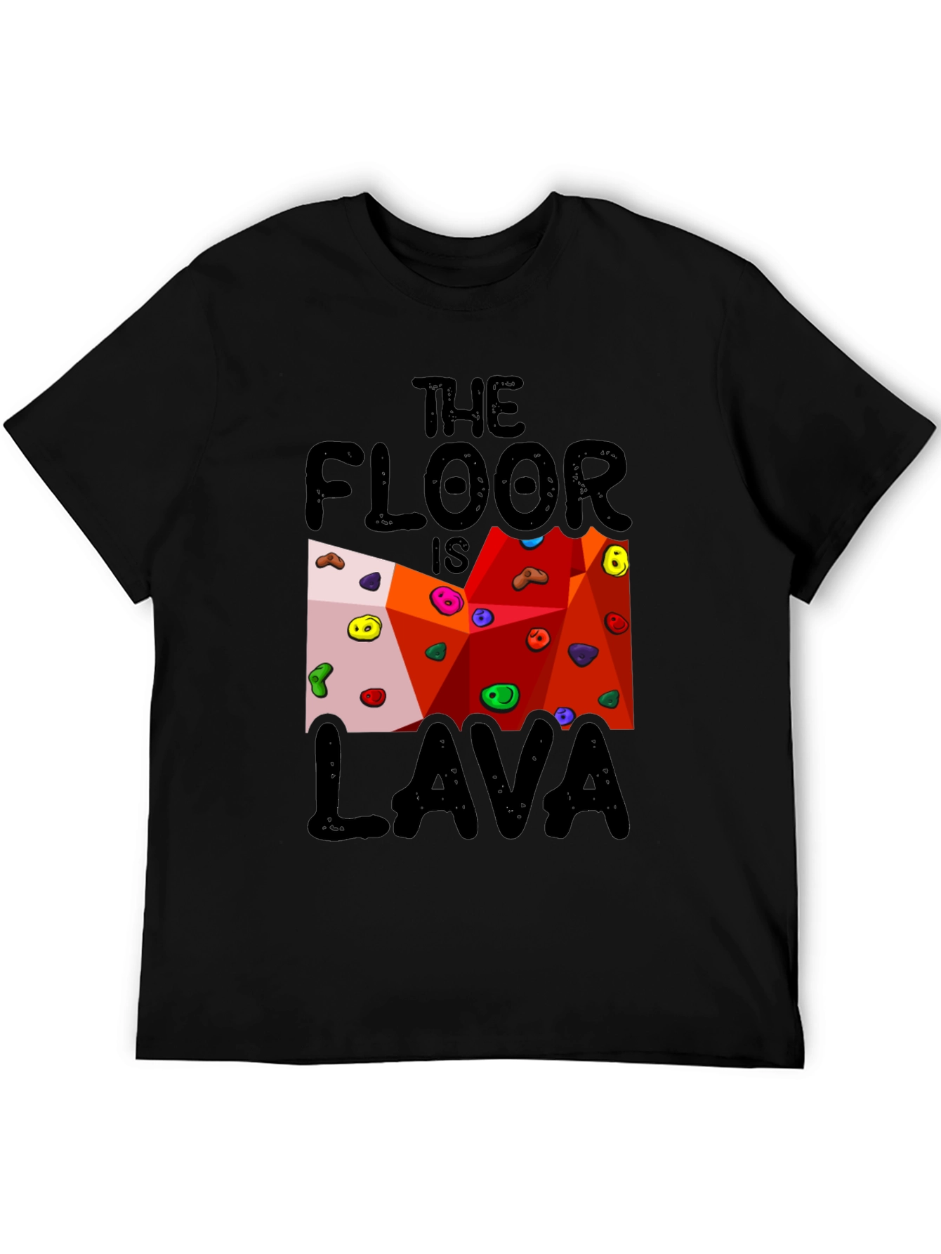 The Floor is Lava Climbing Wall Black T-Shirt