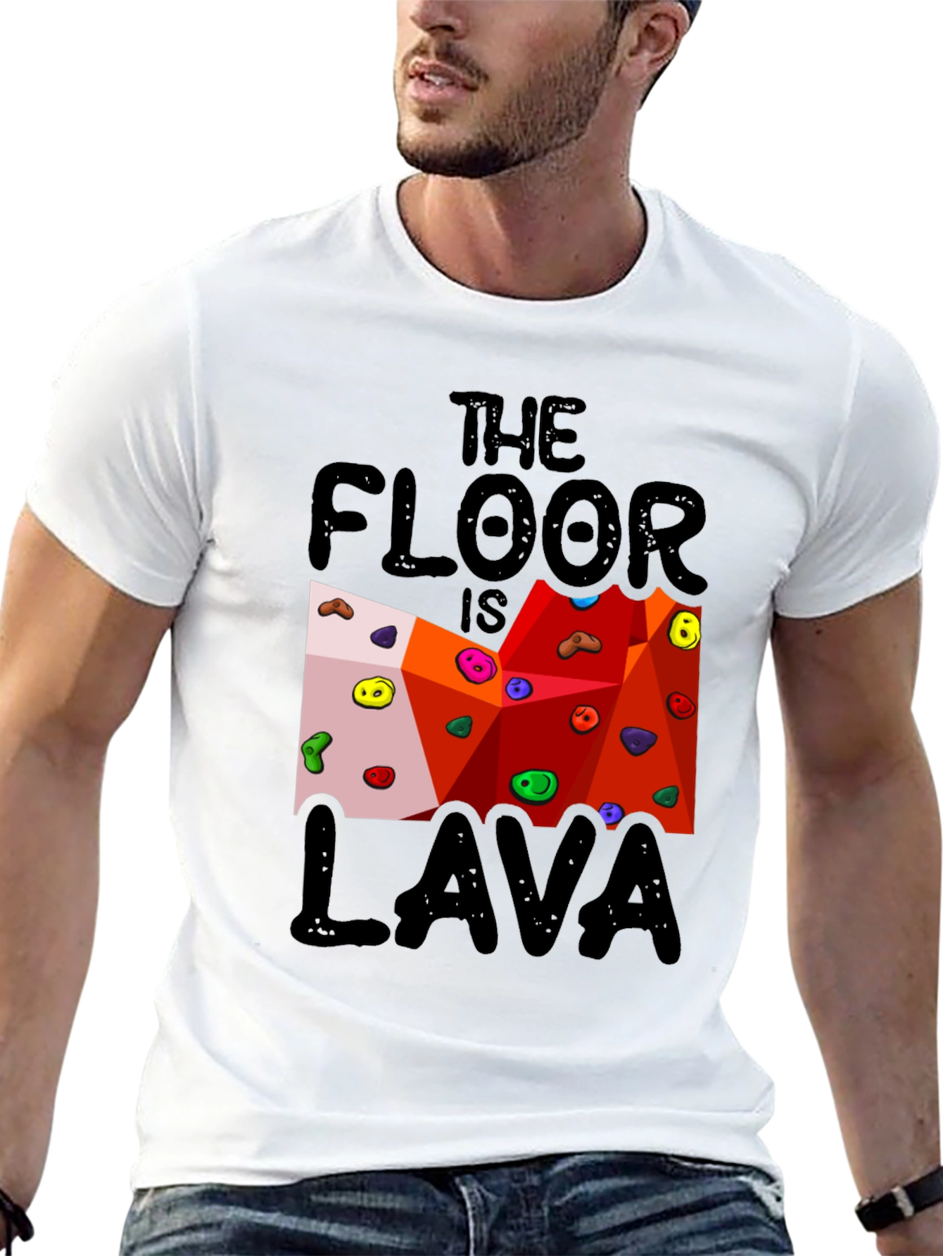 The Floor is Lava Climbing Wall Black T-Shirt