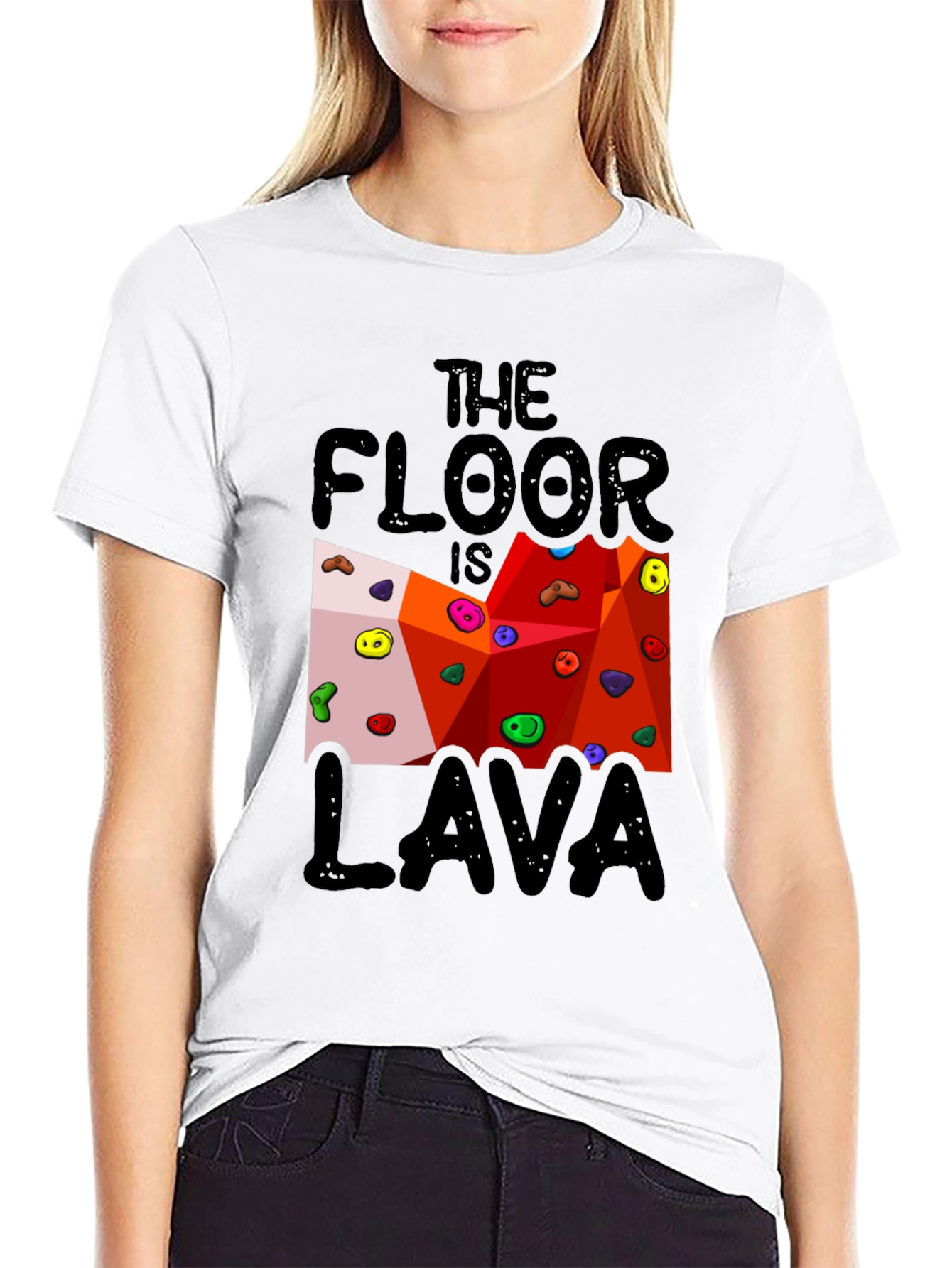 The Floor is Lava Climbing Wall Black T-Shirt