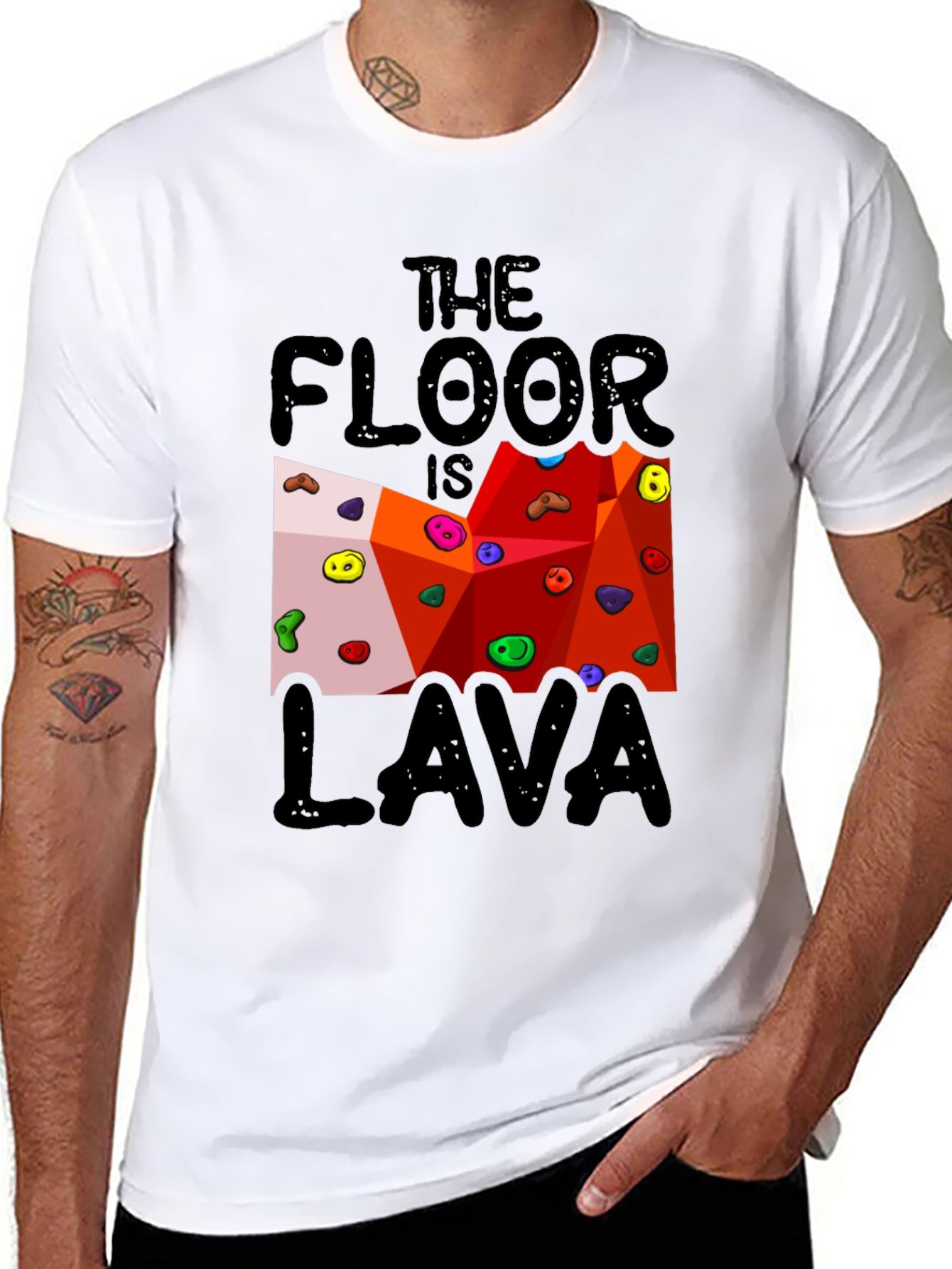 The Floor is Lava Climbing Wall Black T-Shirt