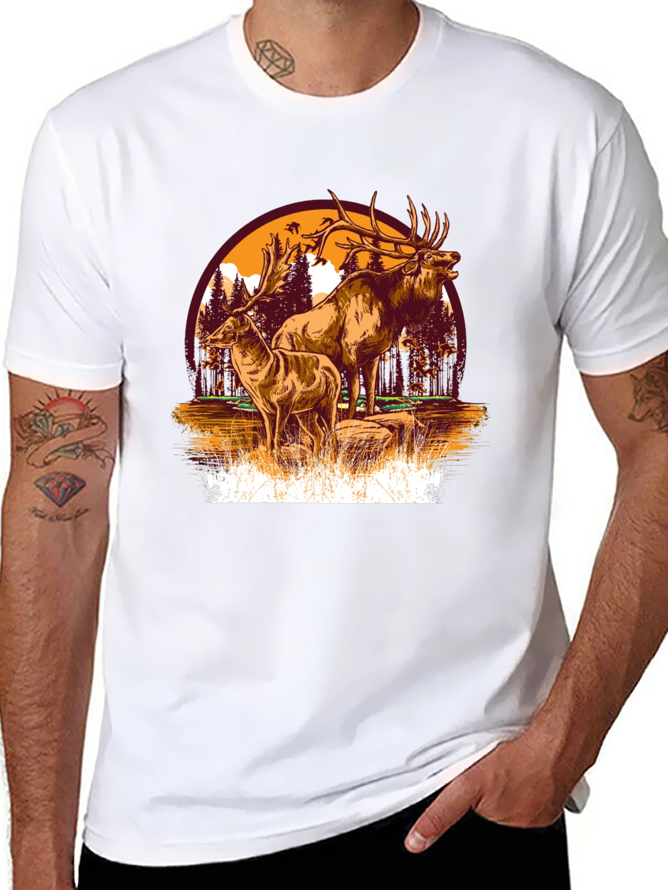 Elk Graphic Tee - Nature Lovers Shirt