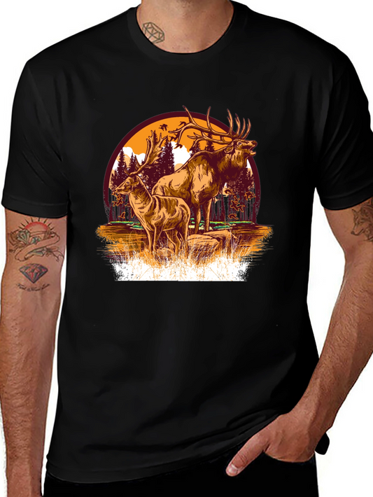 Elk Graphic Tee - Nature Lovers Shirt