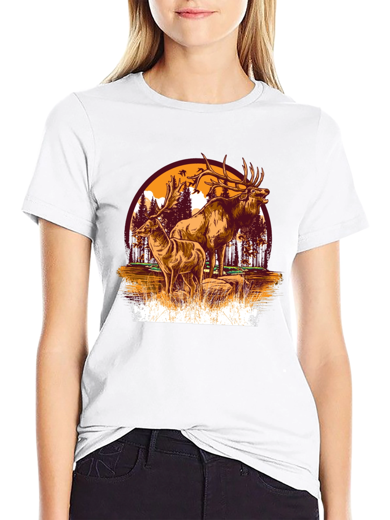 Elk Graphic Tee - Nature Lovers Shirt