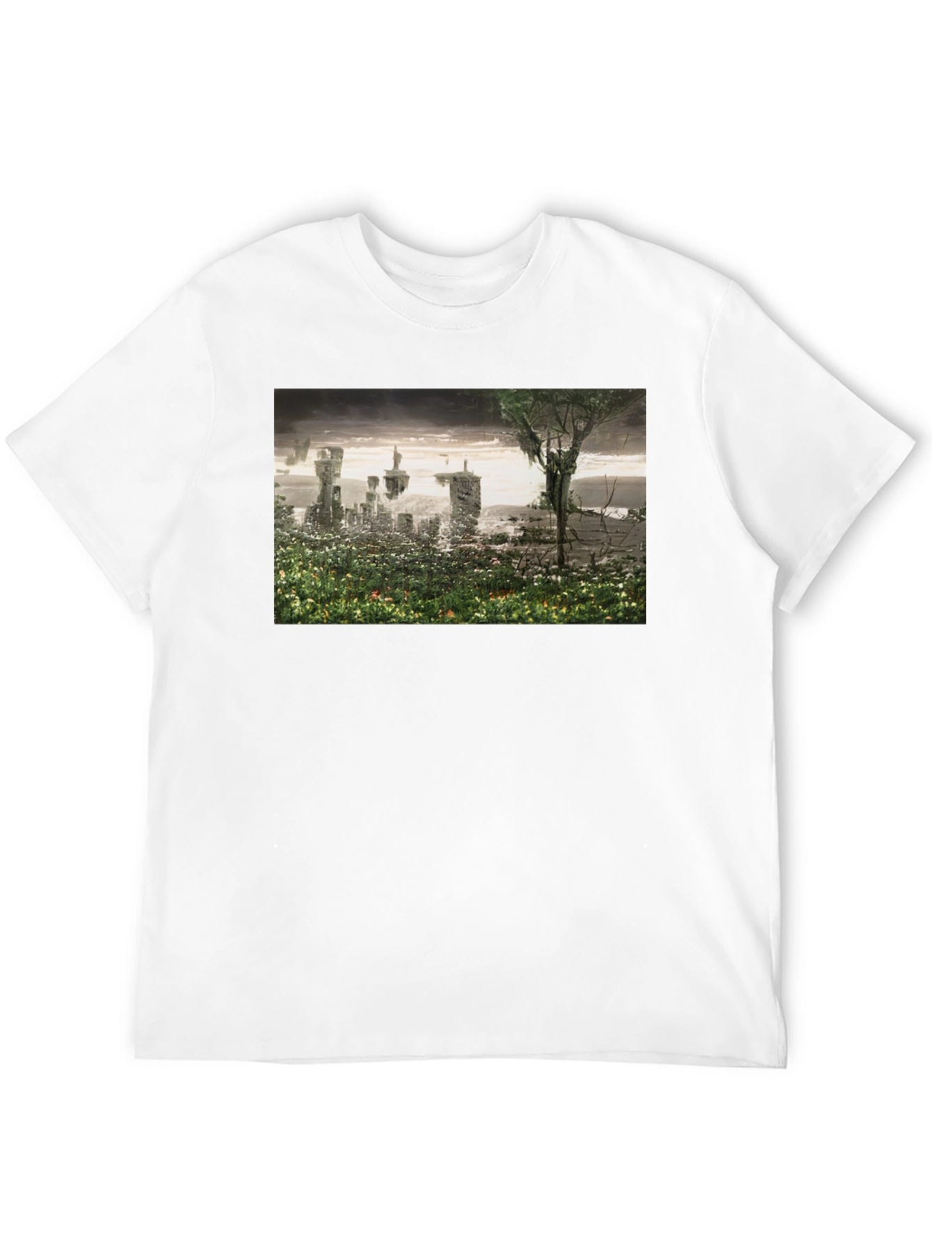 Surreal Landscape Graphic Tee - Modern Artistic T-Shirt