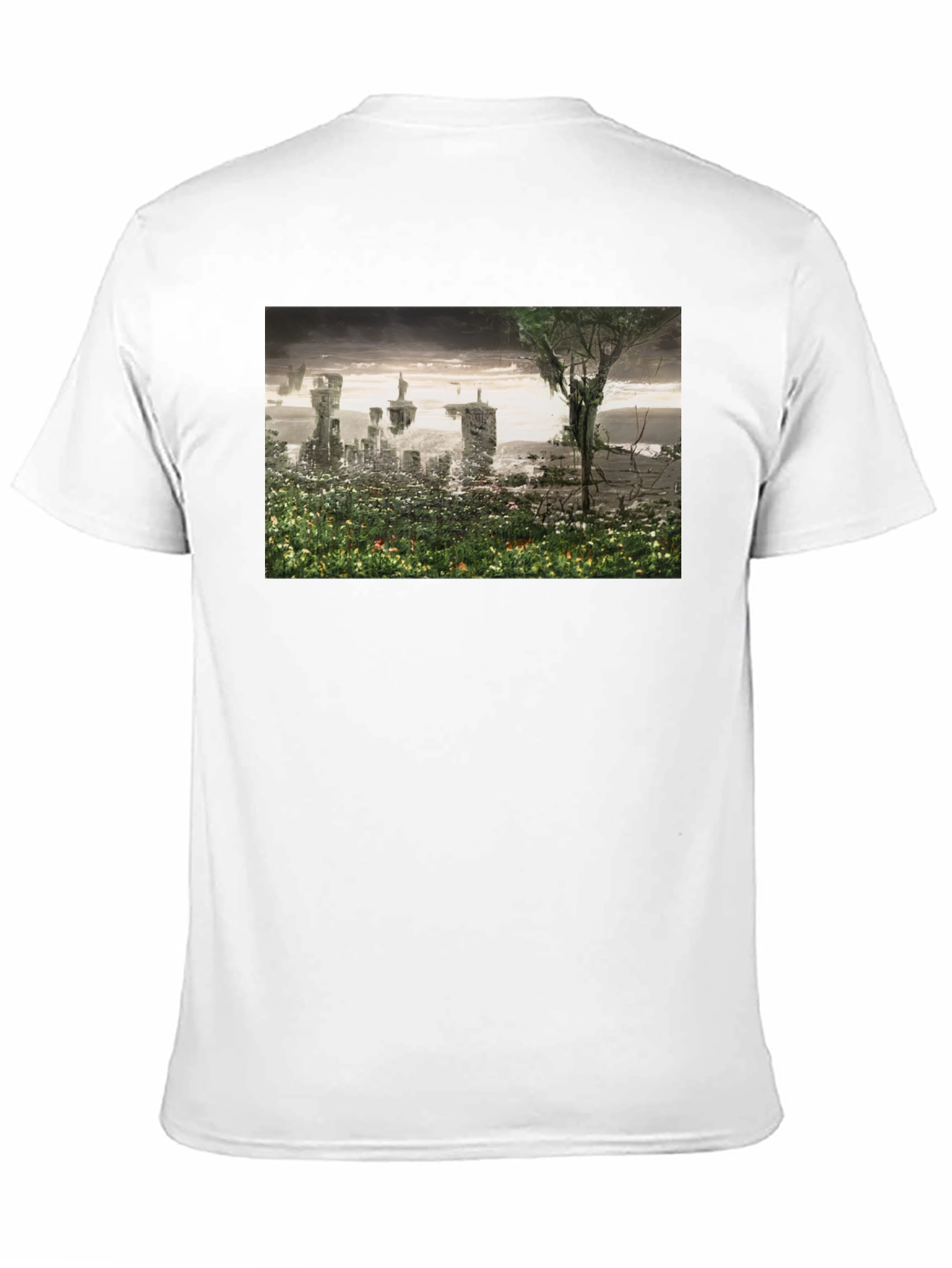 Surreal Landscape Graphic Tee - Modern Artistic T-Shirt