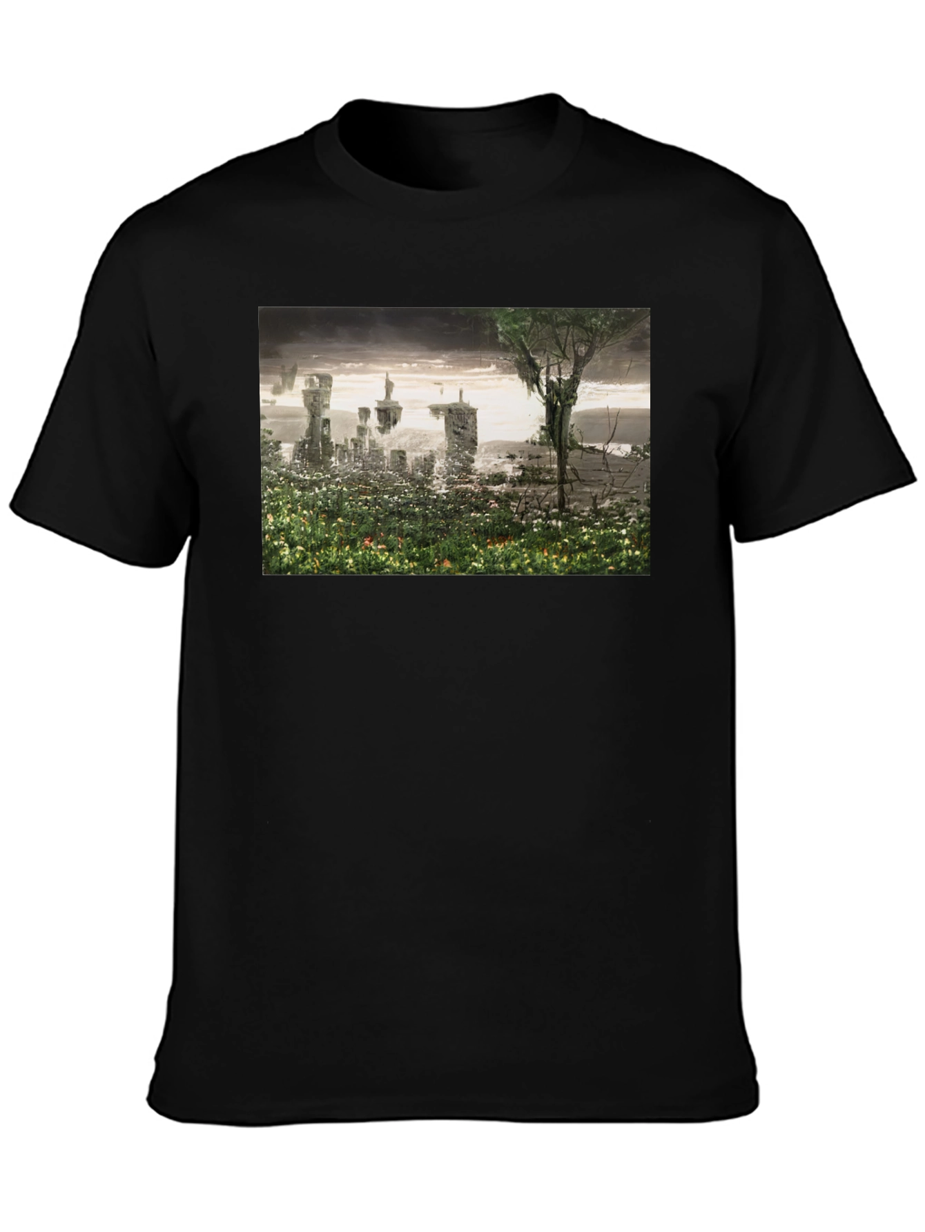 Surreal Landscape Graphic Tee - Modern Artistic T-Shirt