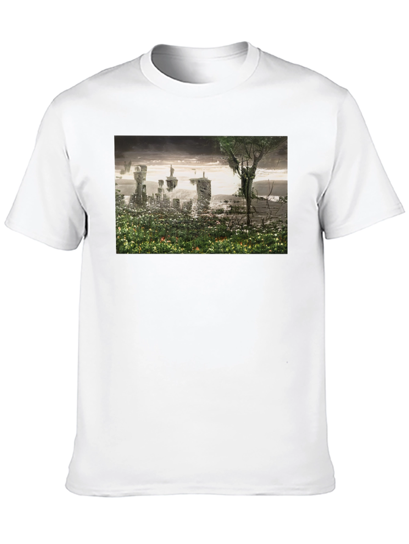 Surreal Landscape Graphic Tee - Modern Artistic T-Shirt