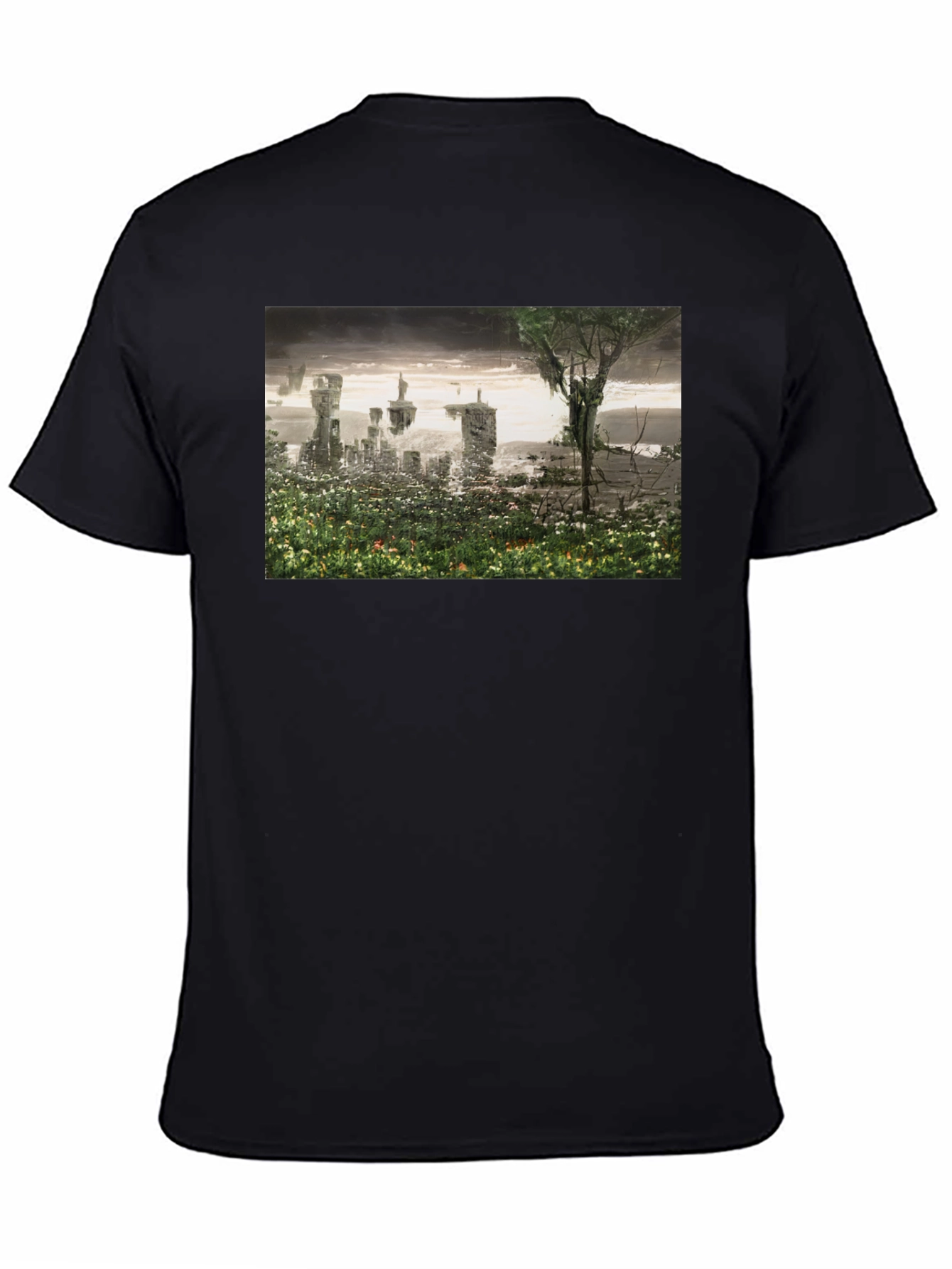 Surreal Landscape Graphic Tee - Modern Artistic T-Shirt