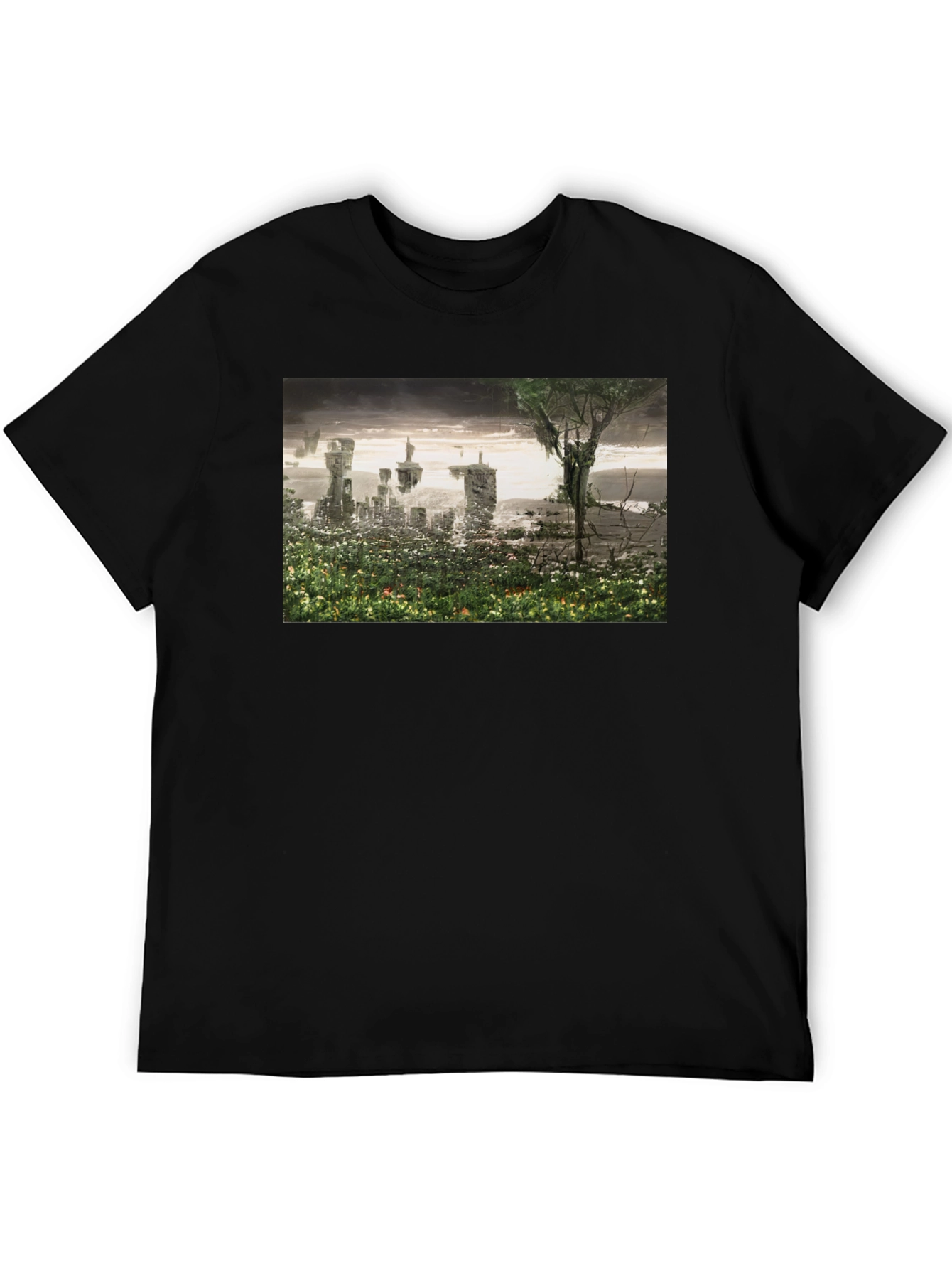 Surreal Landscape Graphic Tee - Modern Artistic T-Shirt