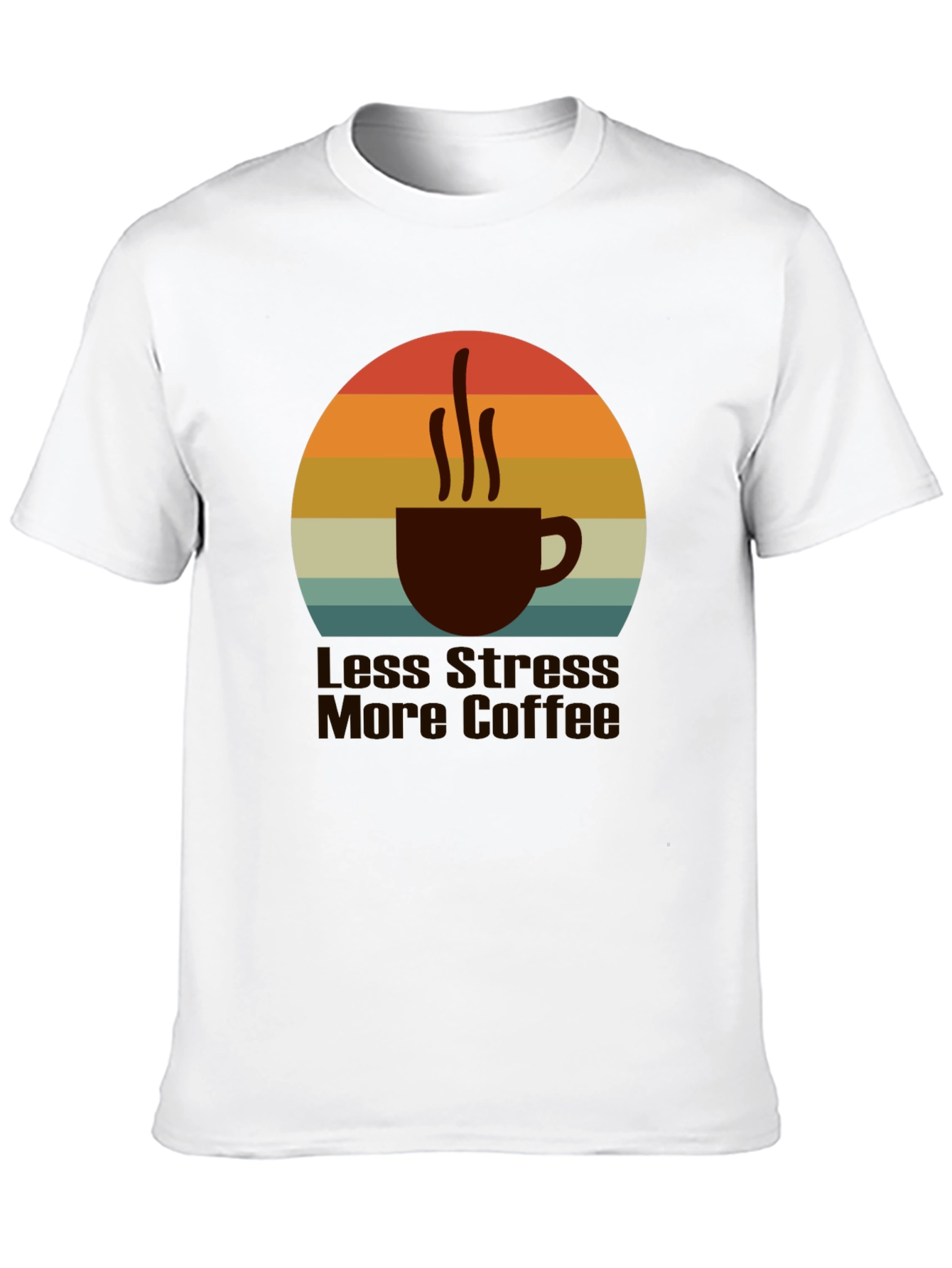 Less Stress More Coffee T-Shirt Retro Style