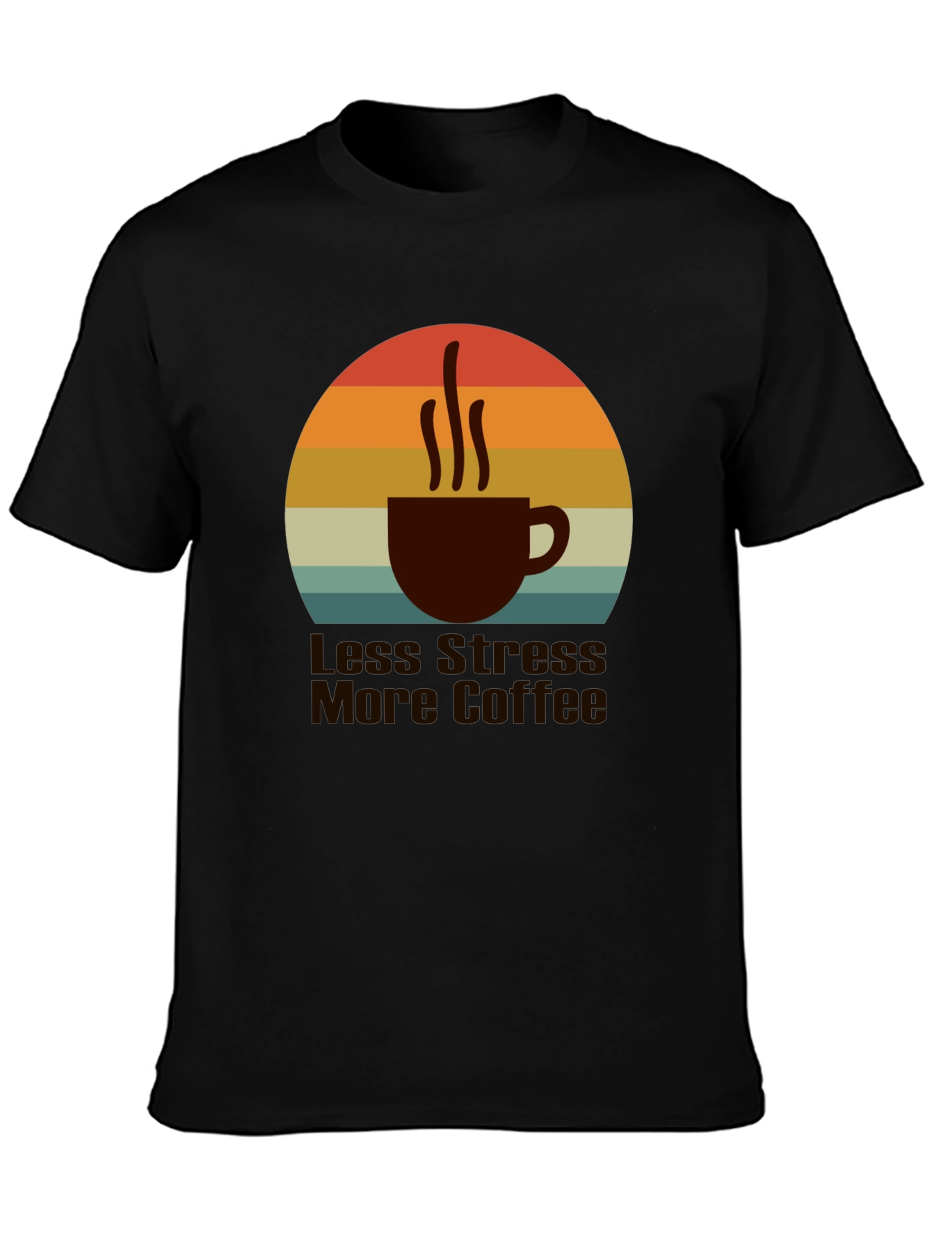 Less Stress More Coffee T-Shirt Retro Style