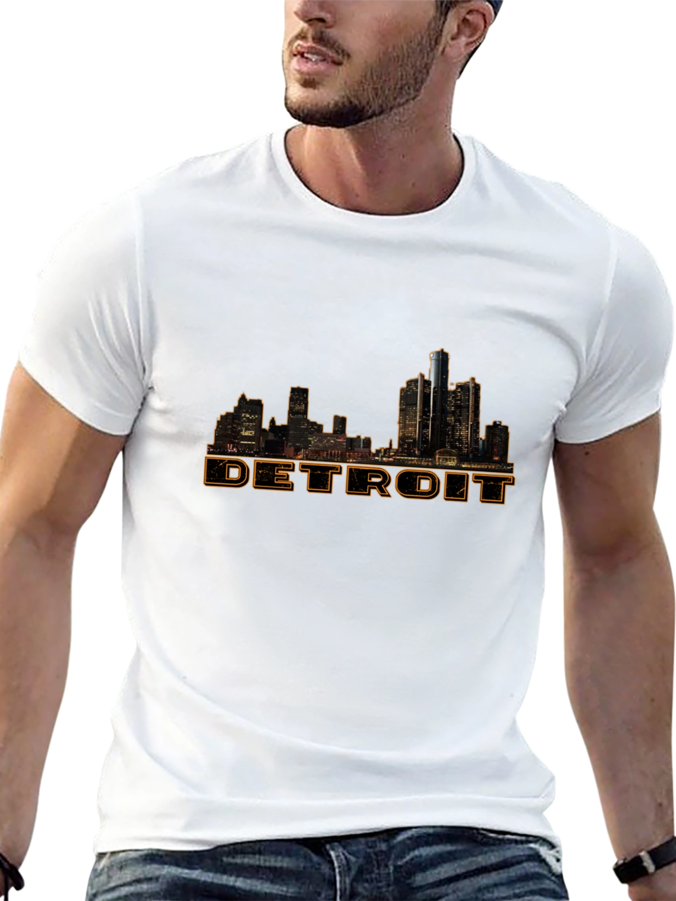 Detroit Skyline Graphic Tee - Black