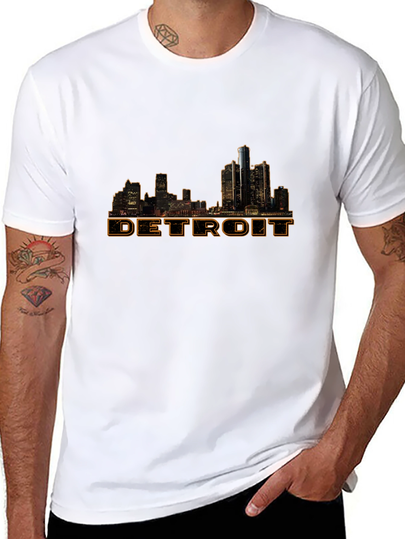 Detroit Skyline Graphic Tee - Black