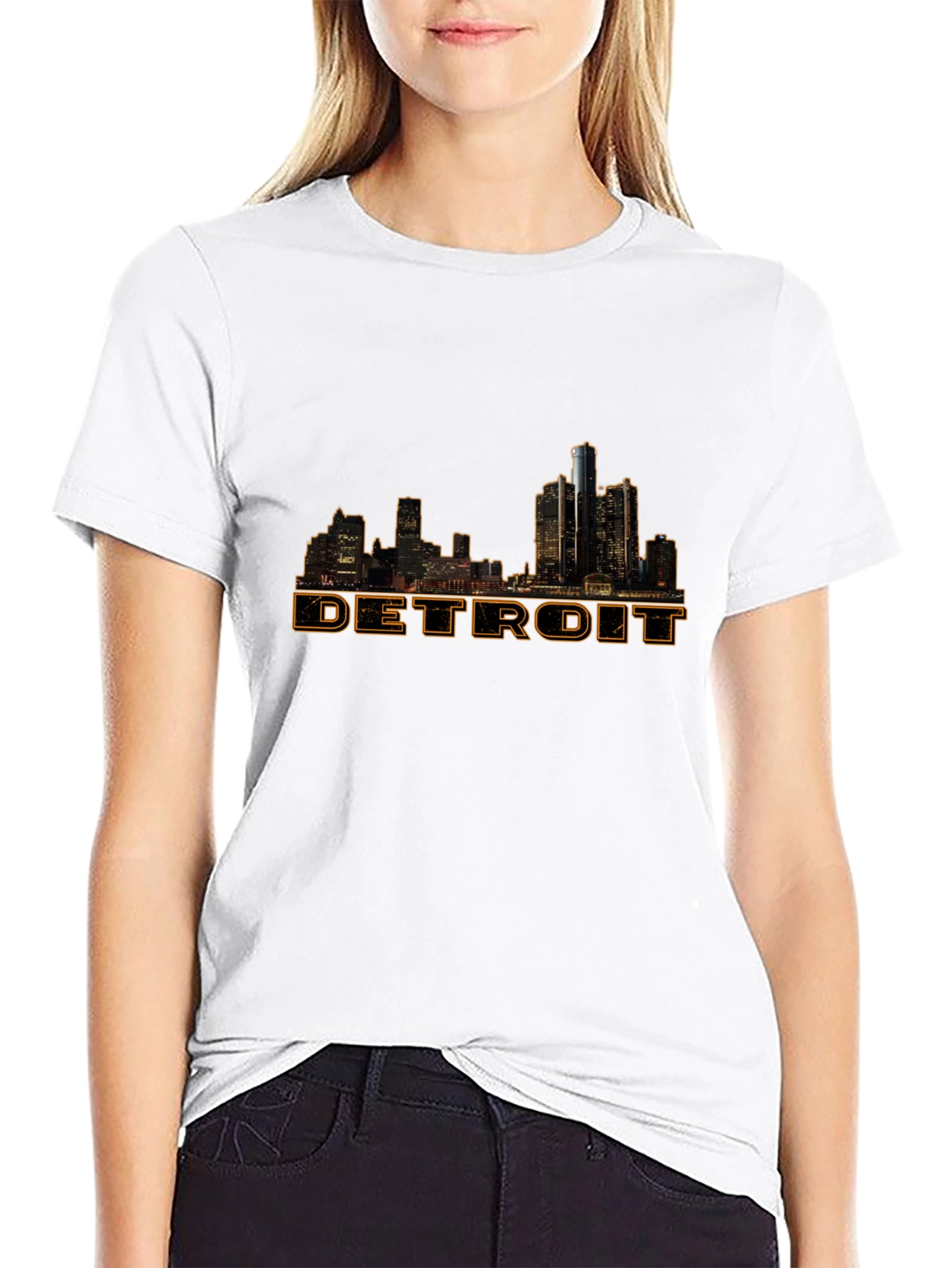 Detroit Skyline Graphic Tee - Black