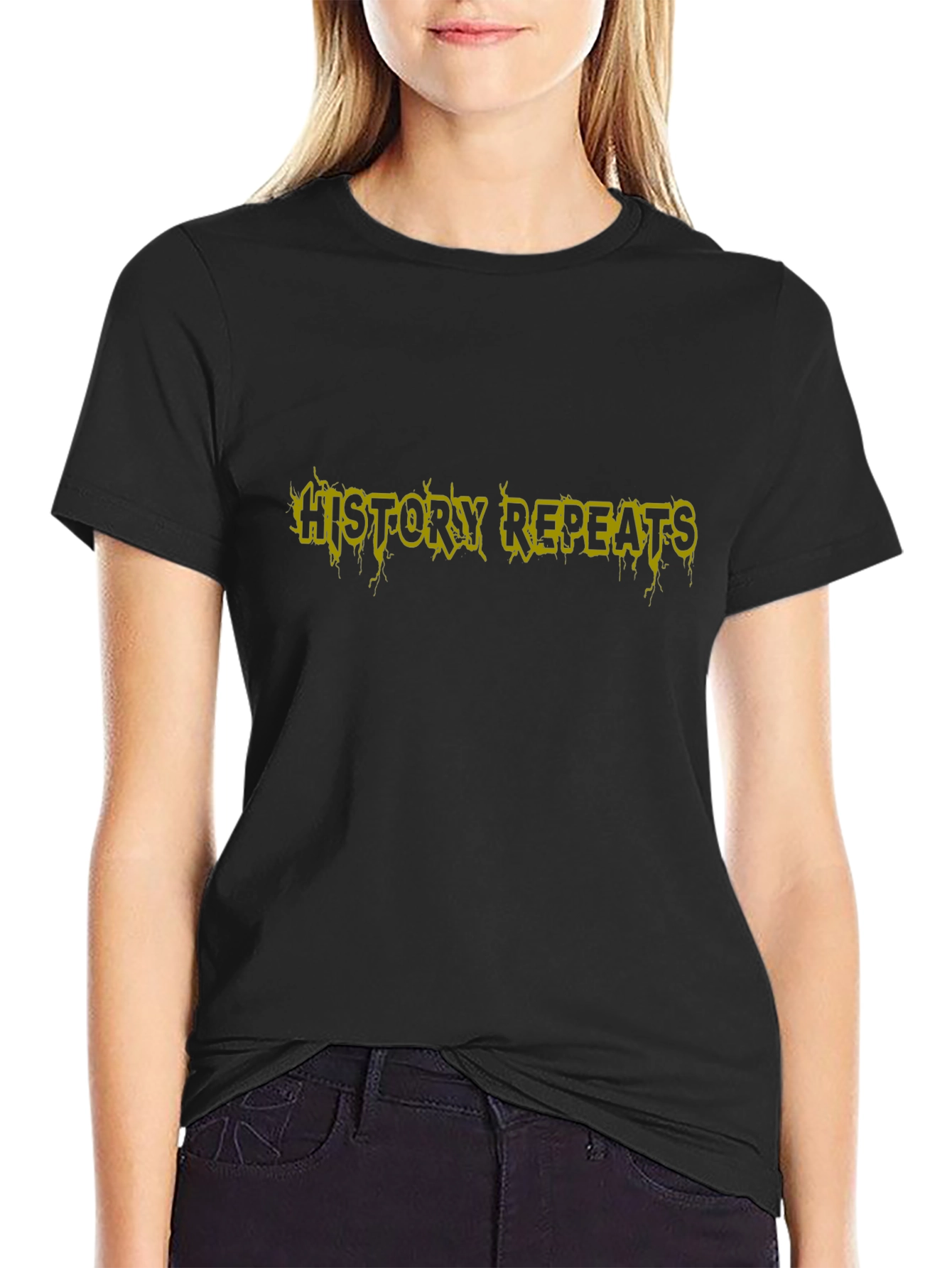 History Repeats Black T-Shirt Graphic Tee