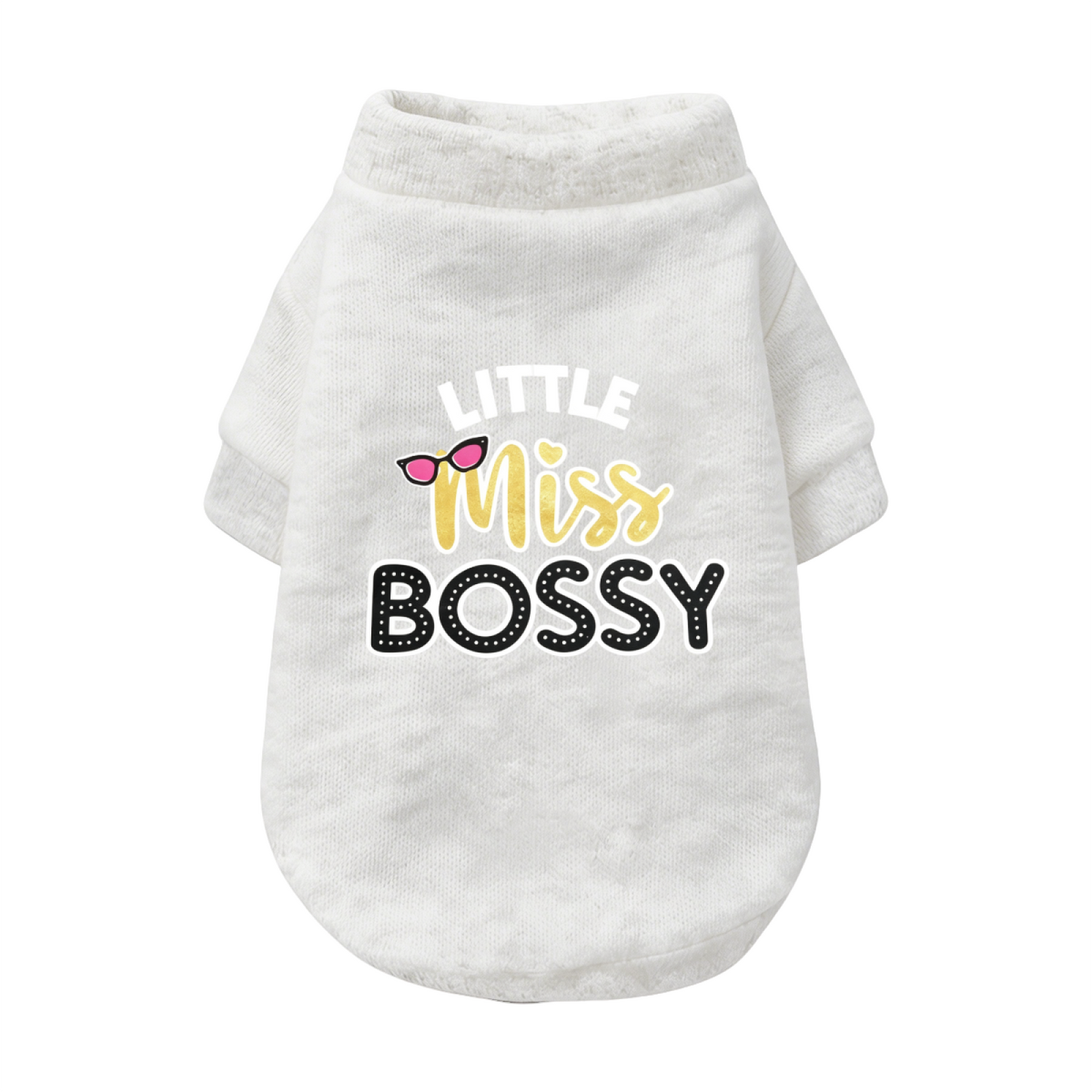 Little Miss Bossy Pink Sunglasses Sassy Girl Dog Sweater