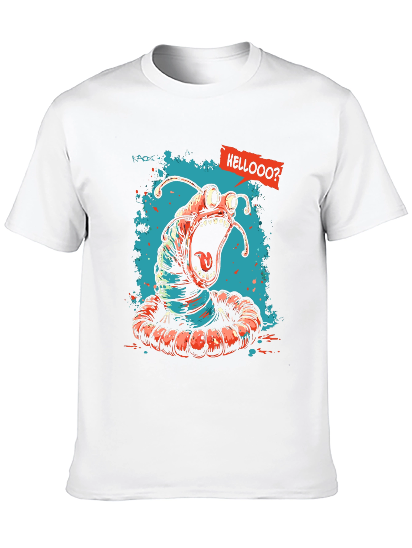 Screaming Worm Graphic Tee - Black Cotton T-Shirt