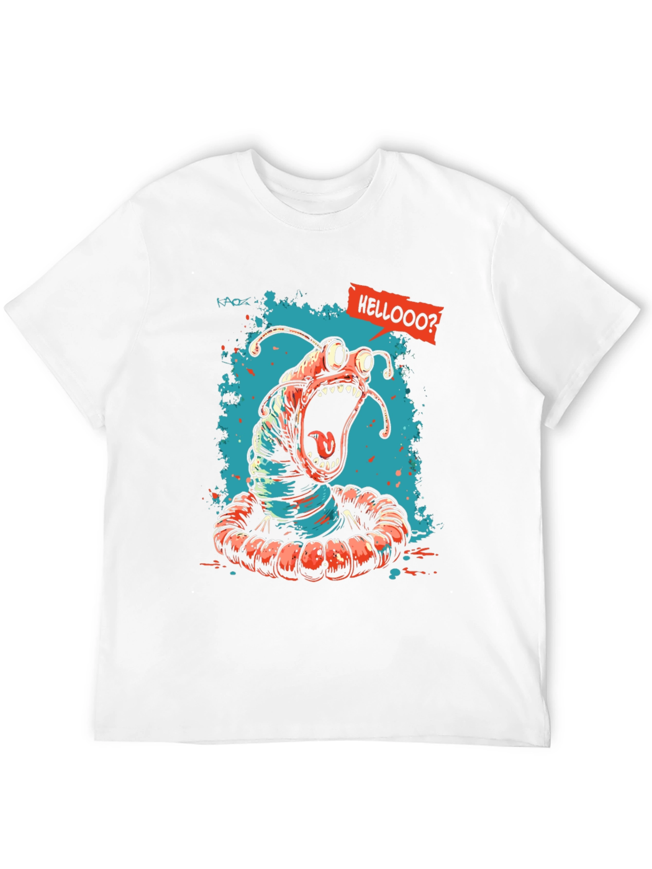 Screaming Worm Graphic Tee - Black Cotton T-Shirt