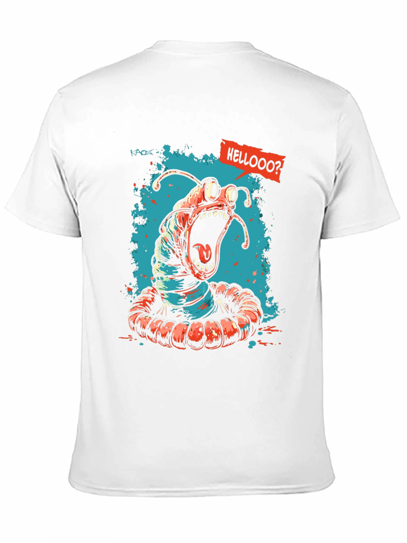 Screaming Worm Graphic Tee - Black Cotton T-Shirt