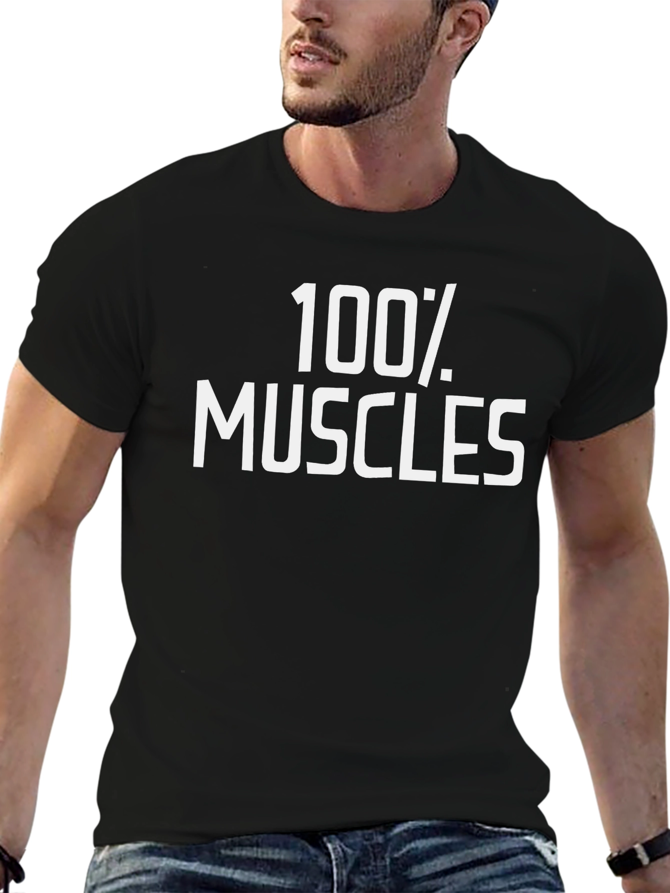 100% Muscles Graphic T-Shirt - Black