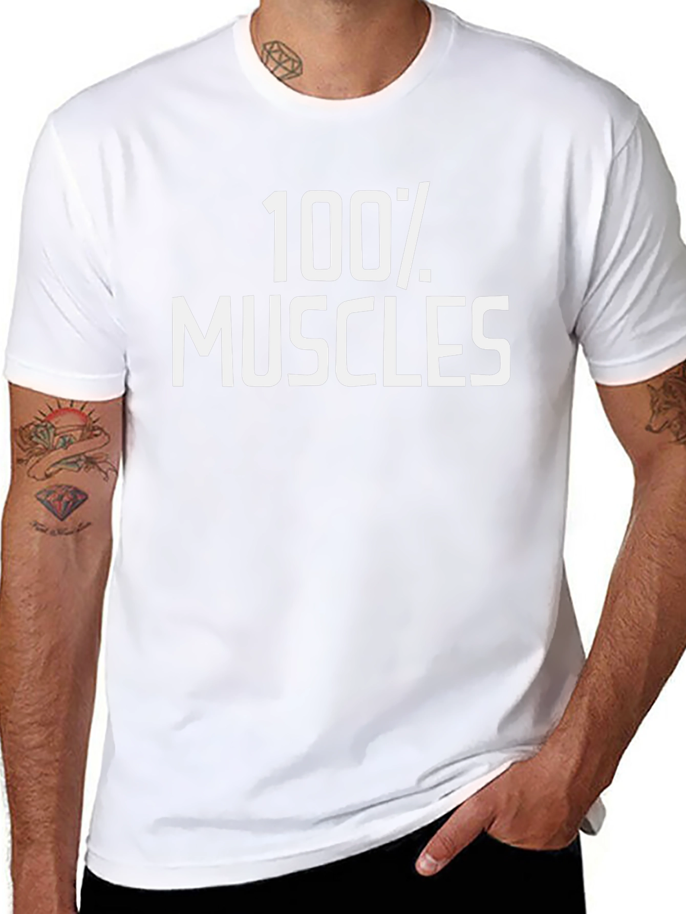100% Muscles Graphic T-Shirt - Black