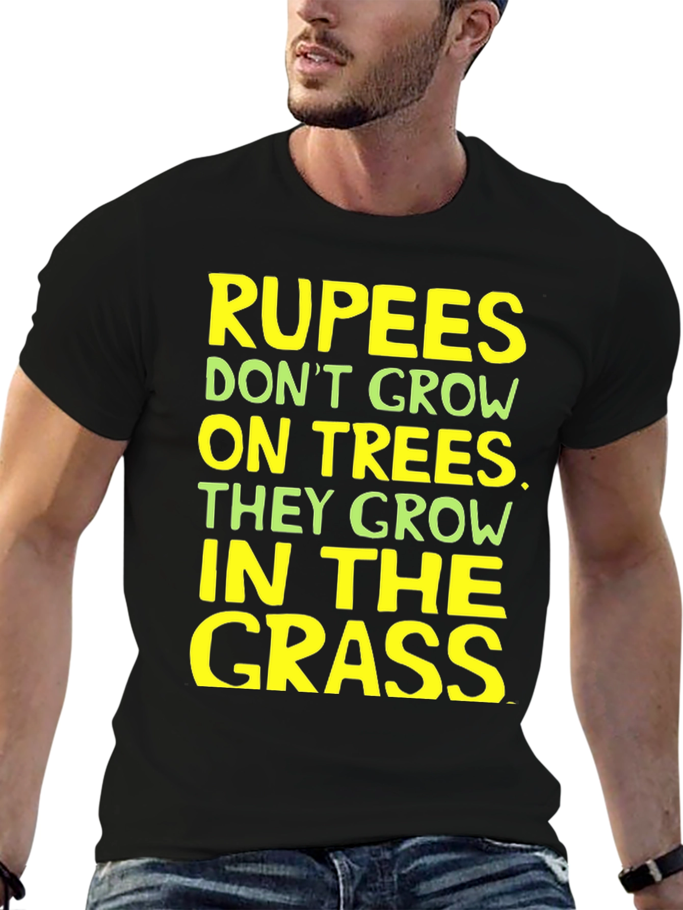 Rupees in Grass Graphic Tee - Funny Sarcastic T-Shirt