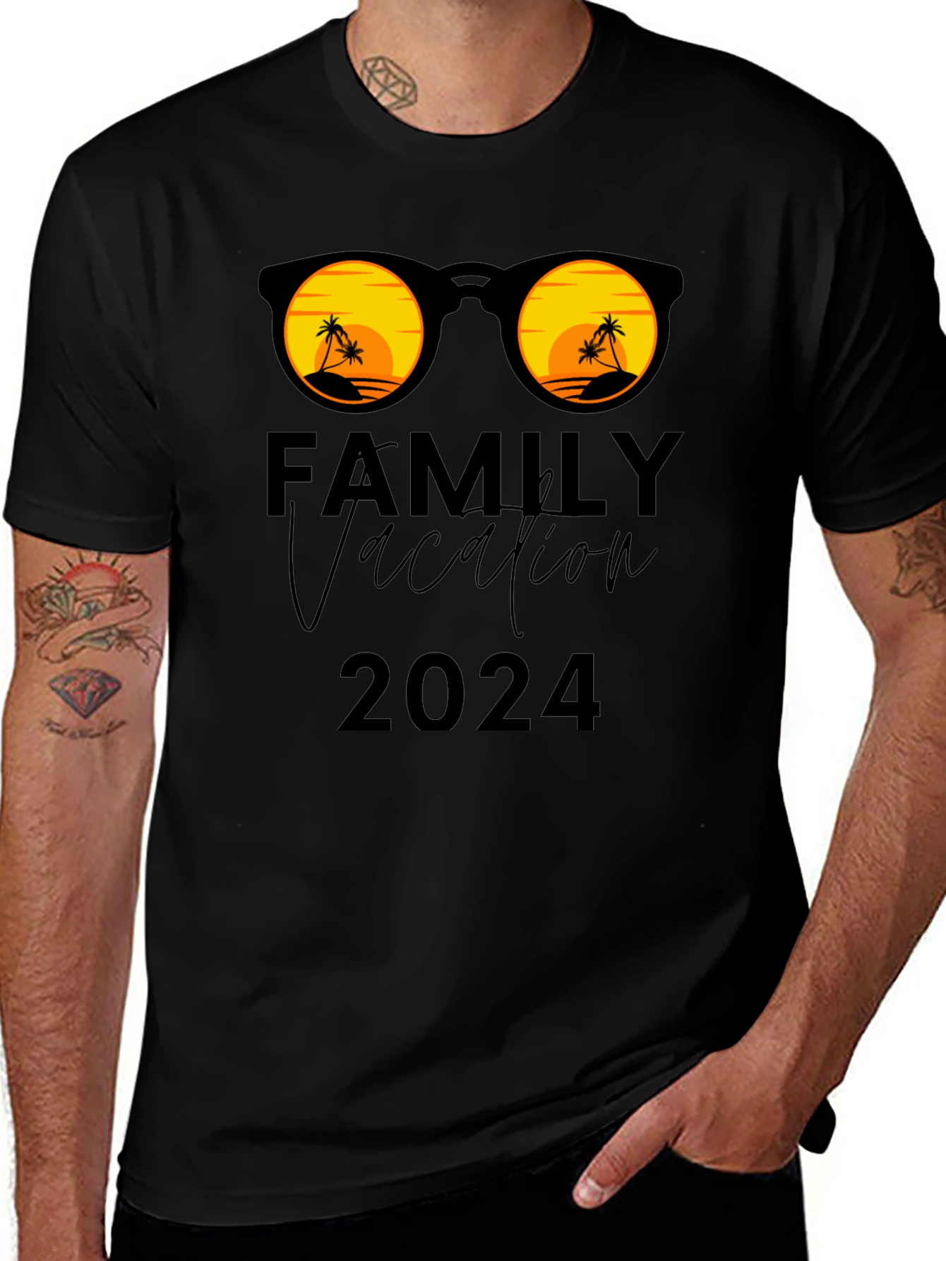 Family Vacation 2024 T-Shirt: Sunglasses & Palm Trees!