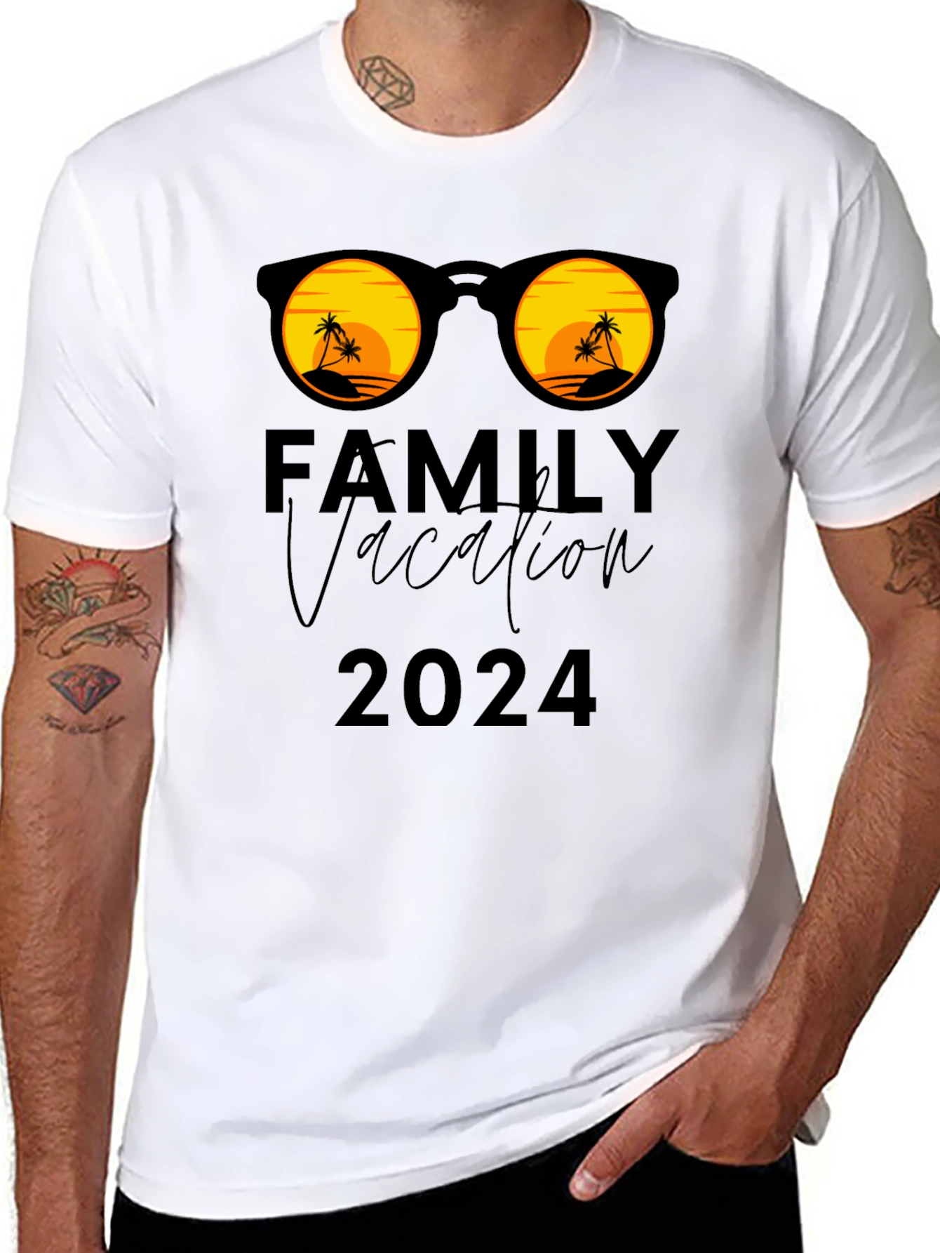 Family Vacation 2024 T-Shirt: Sunglasses & Palm Trees!