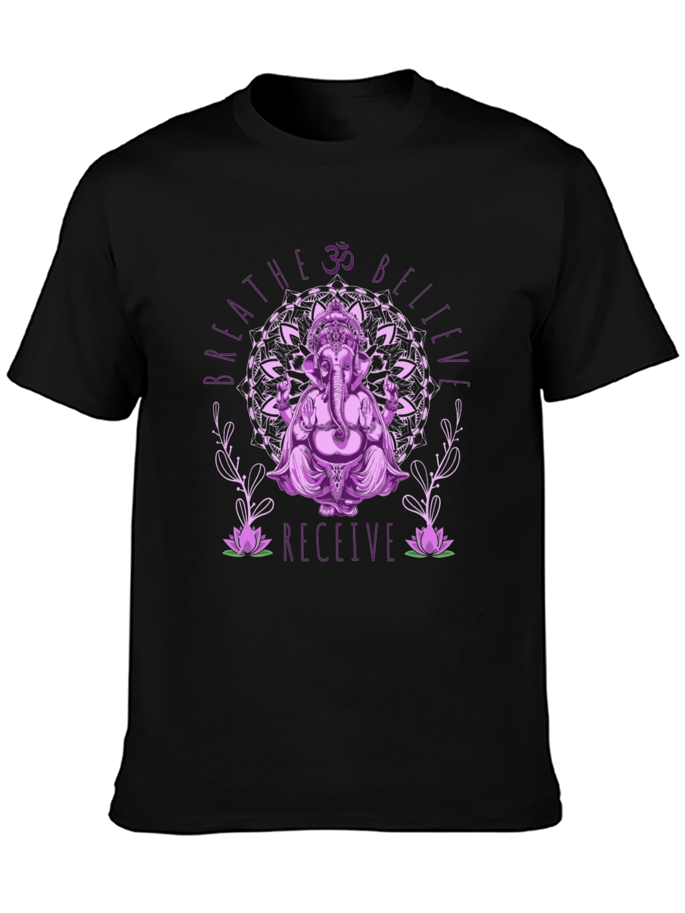 Ganesha Mandala Graphic Tee - Breathe Believe Receive