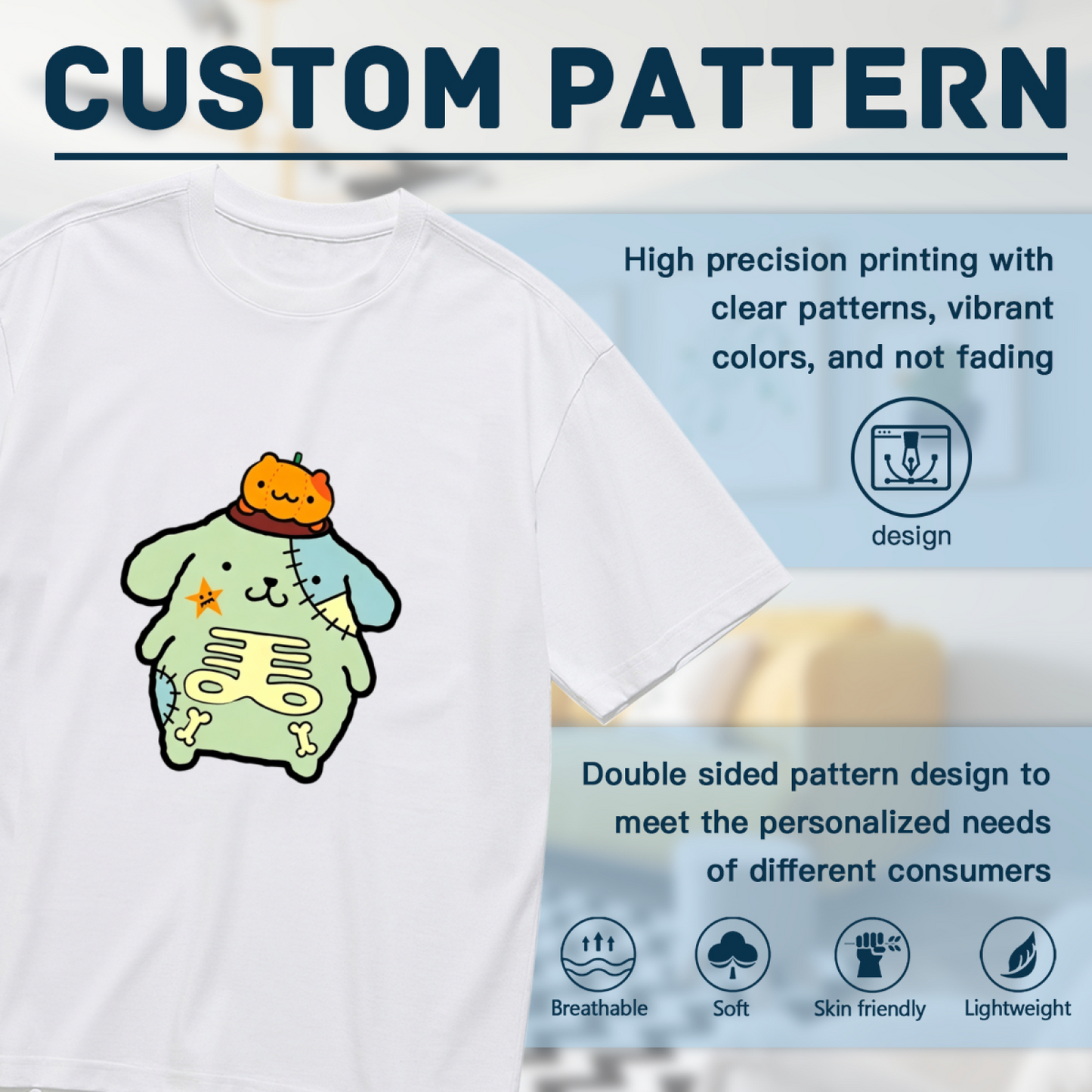 Spooky Zombie Pompompurin Halloween Theme Plus?Size Ladies Tee