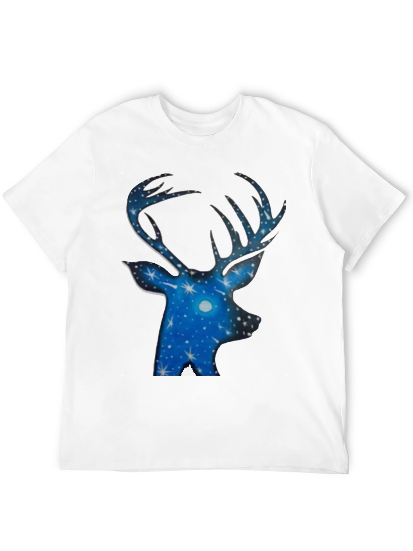 Starry Night Deer T-Shirt - Black Cotton Tee