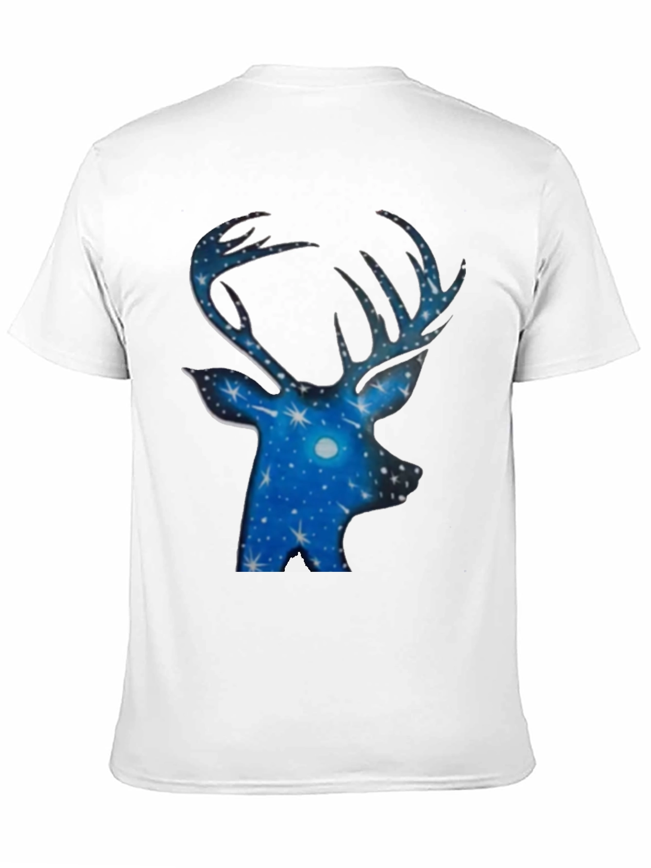 Starry Night Deer T-Shirt - Black Cotton Tee