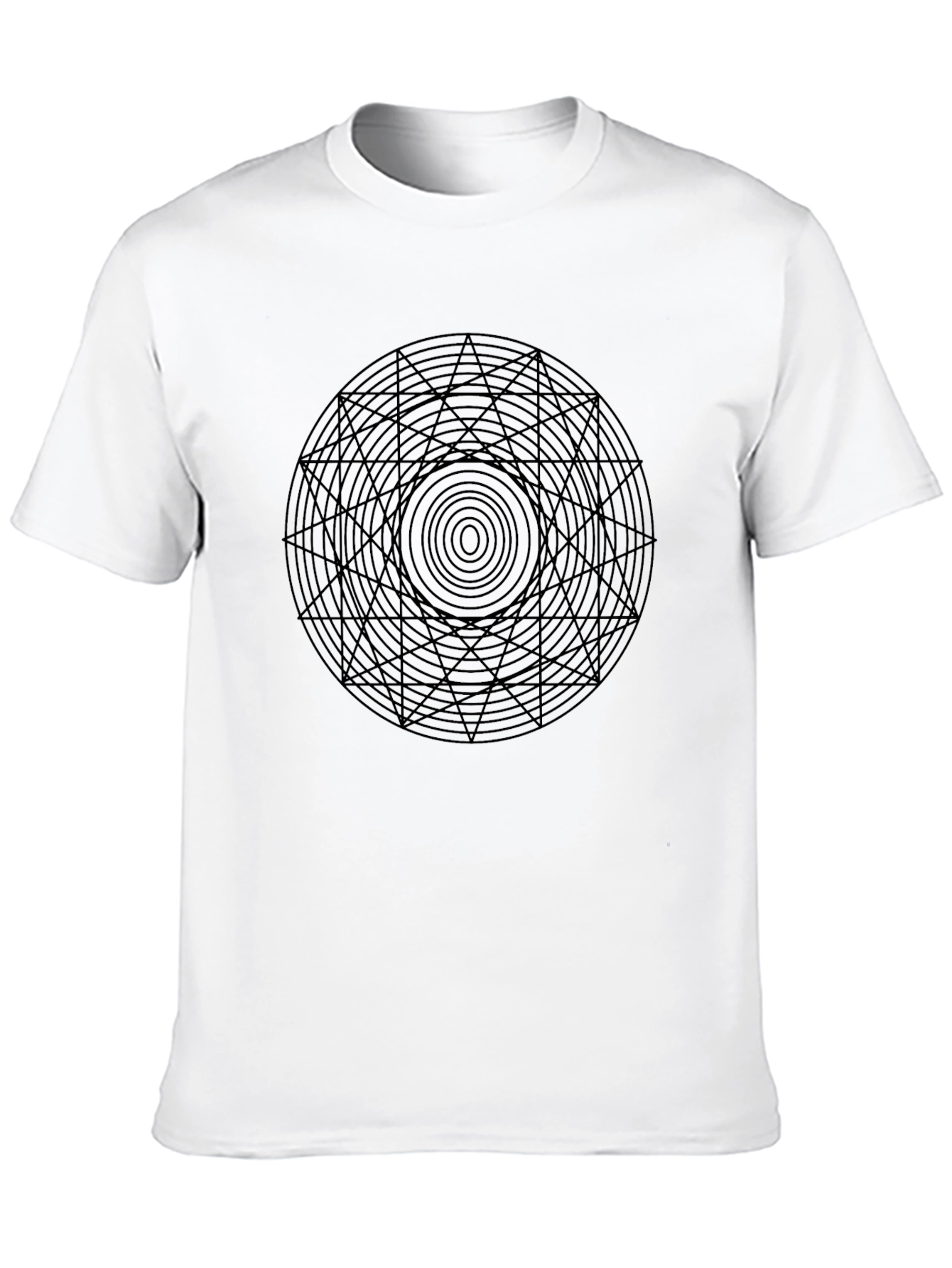Geometric Circle Graphic T-Shirt - Black