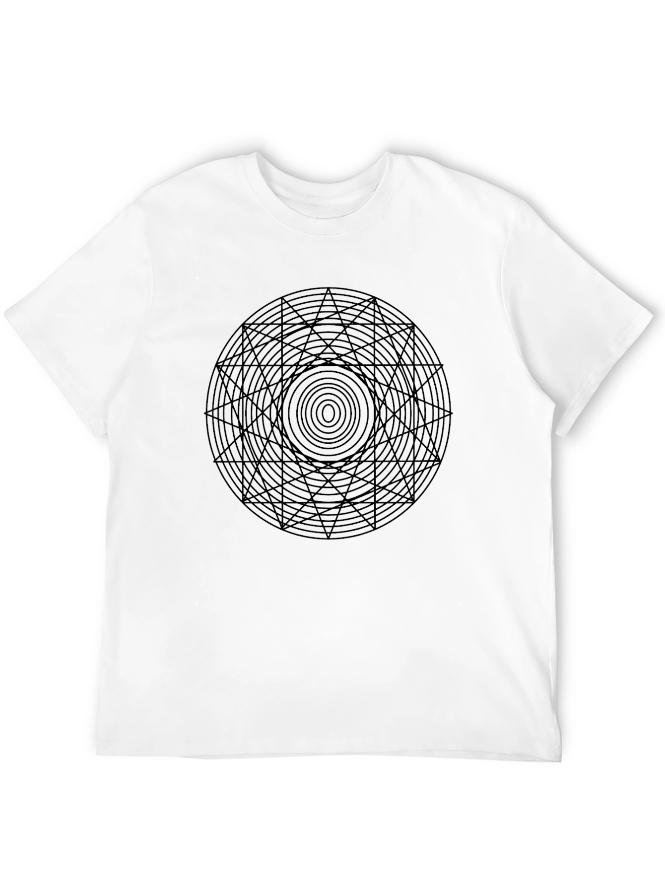 Geometric Circle Graphic T-Shirt - Black