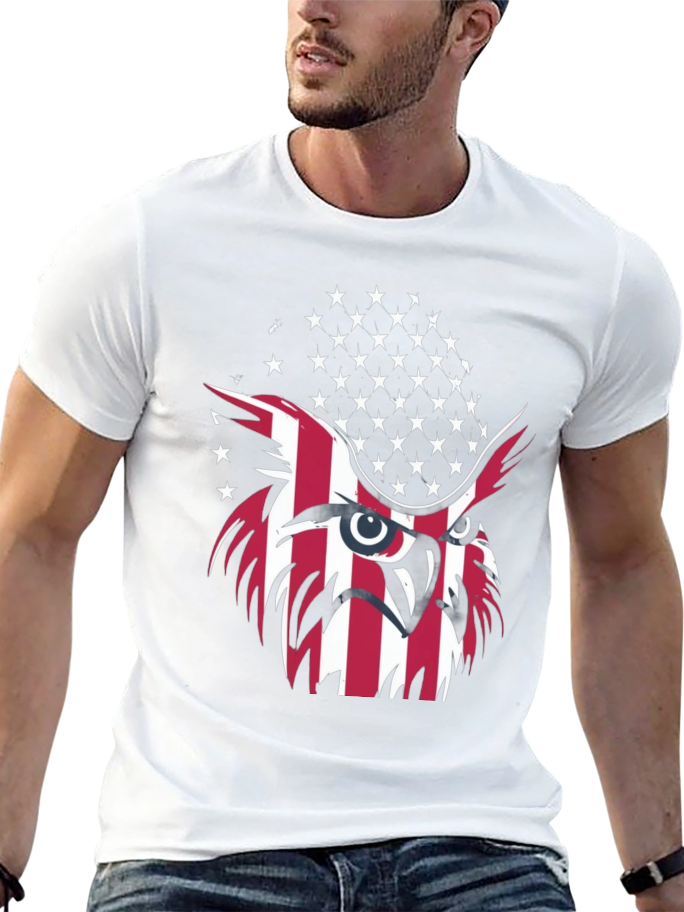 Patriotic Owl T-Shirt - USA Flag Design